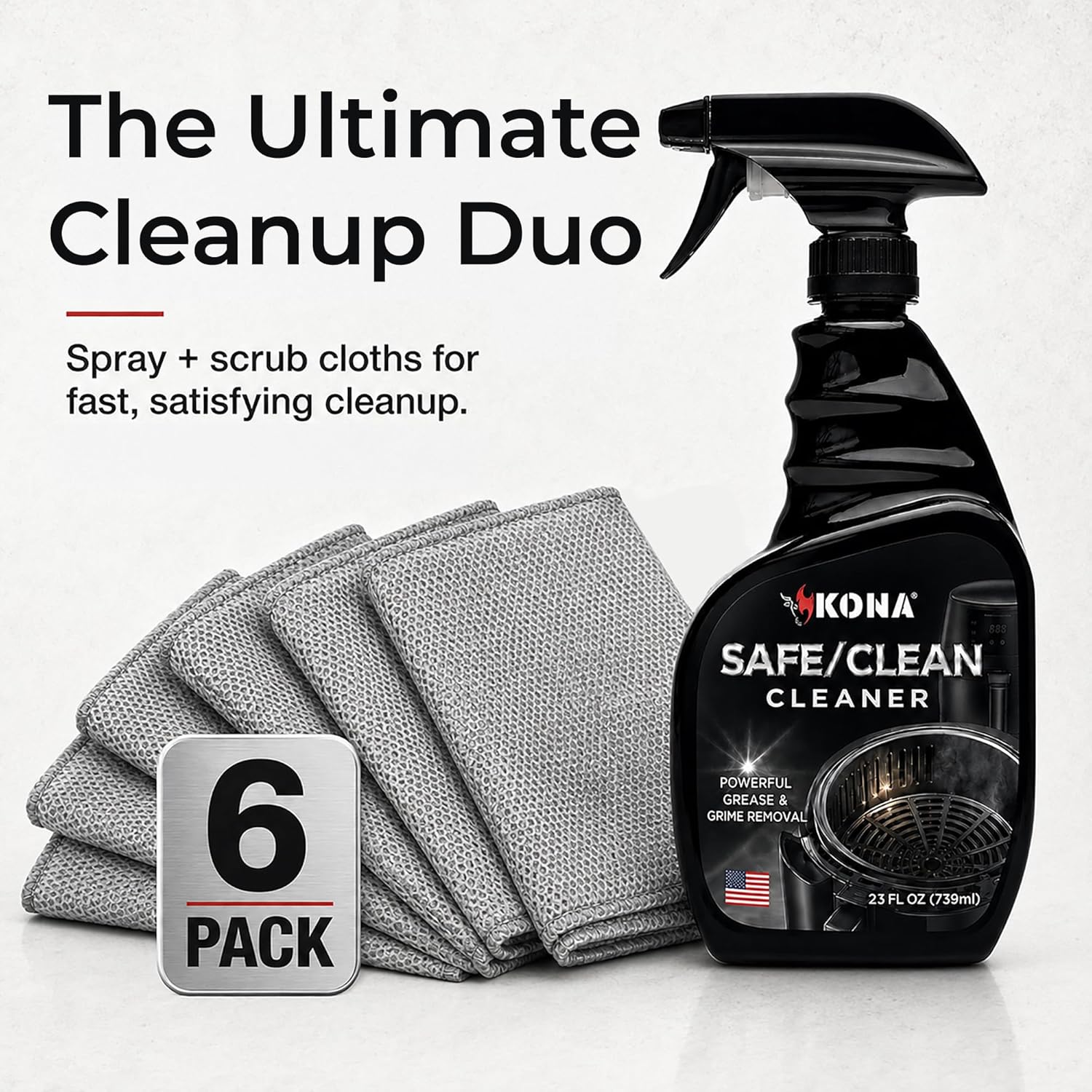 Kona Safe/Clean Air Fryer Cleaner and Degreaser Kit