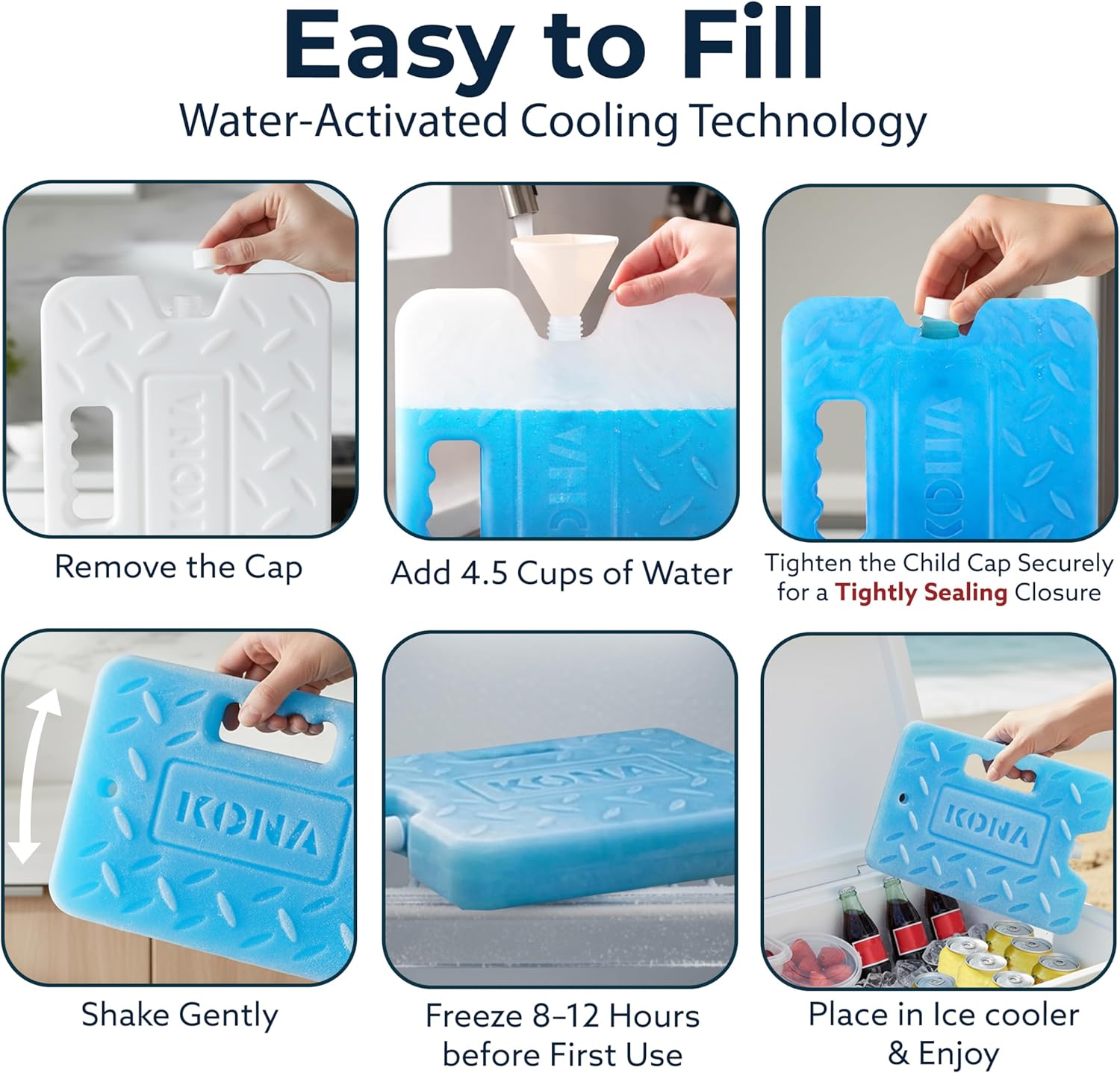 Blue XL Heavy Duty Ice Pack for Coolers - 4 lb.