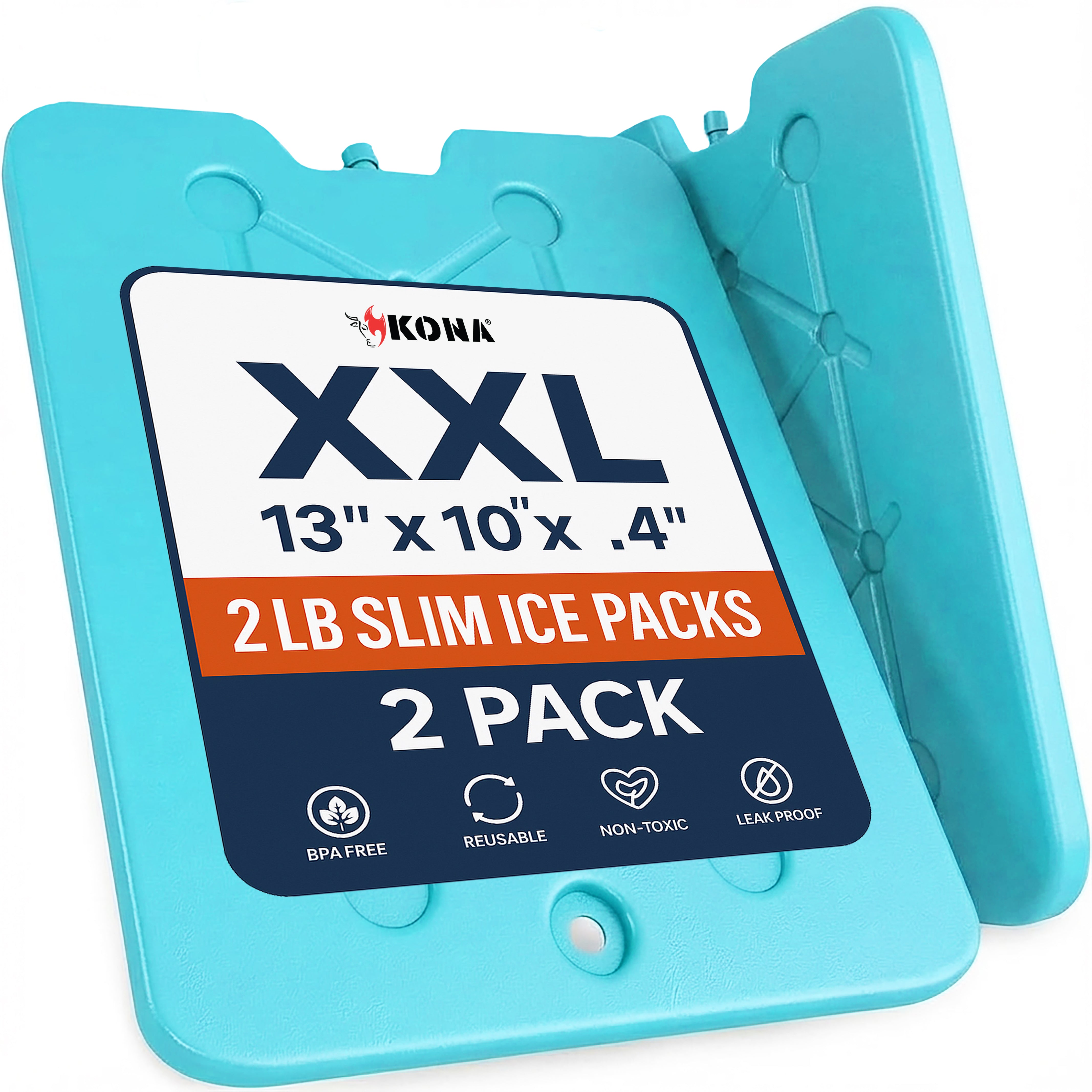 XXL Slim Space Saving Ice Packs for Coolers - 13" x 10" x 0.4"