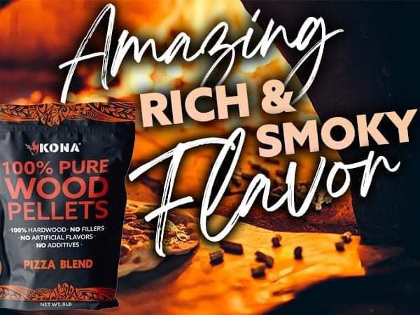 Kona Pizza Blend Wood Smoker Pellets- Ideal for Pizza Ovens, Smokers, and Smoker Tubes