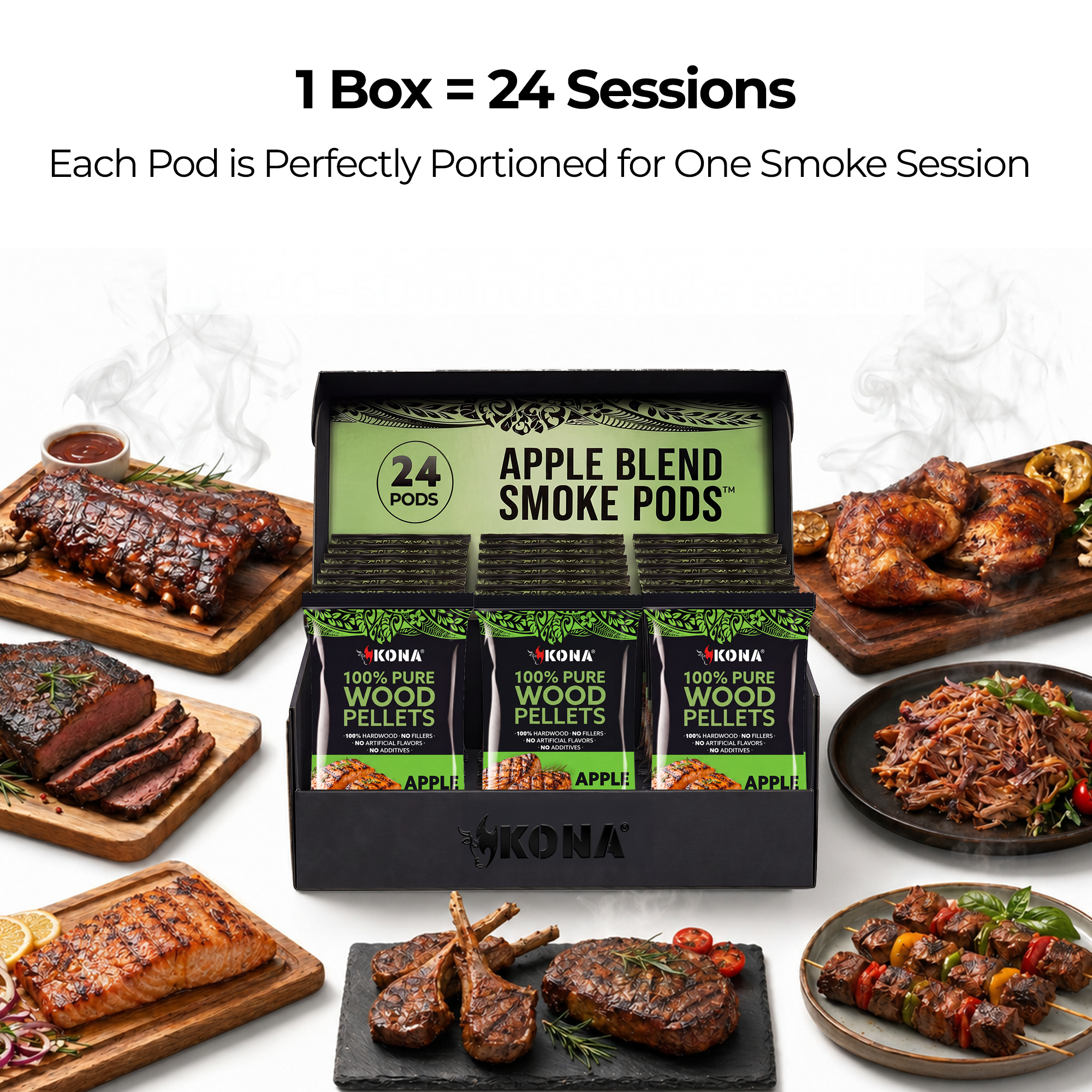 Kona Smoke Pods™ 100% Apple (24-Pack) for Ninja Woodfire Grill