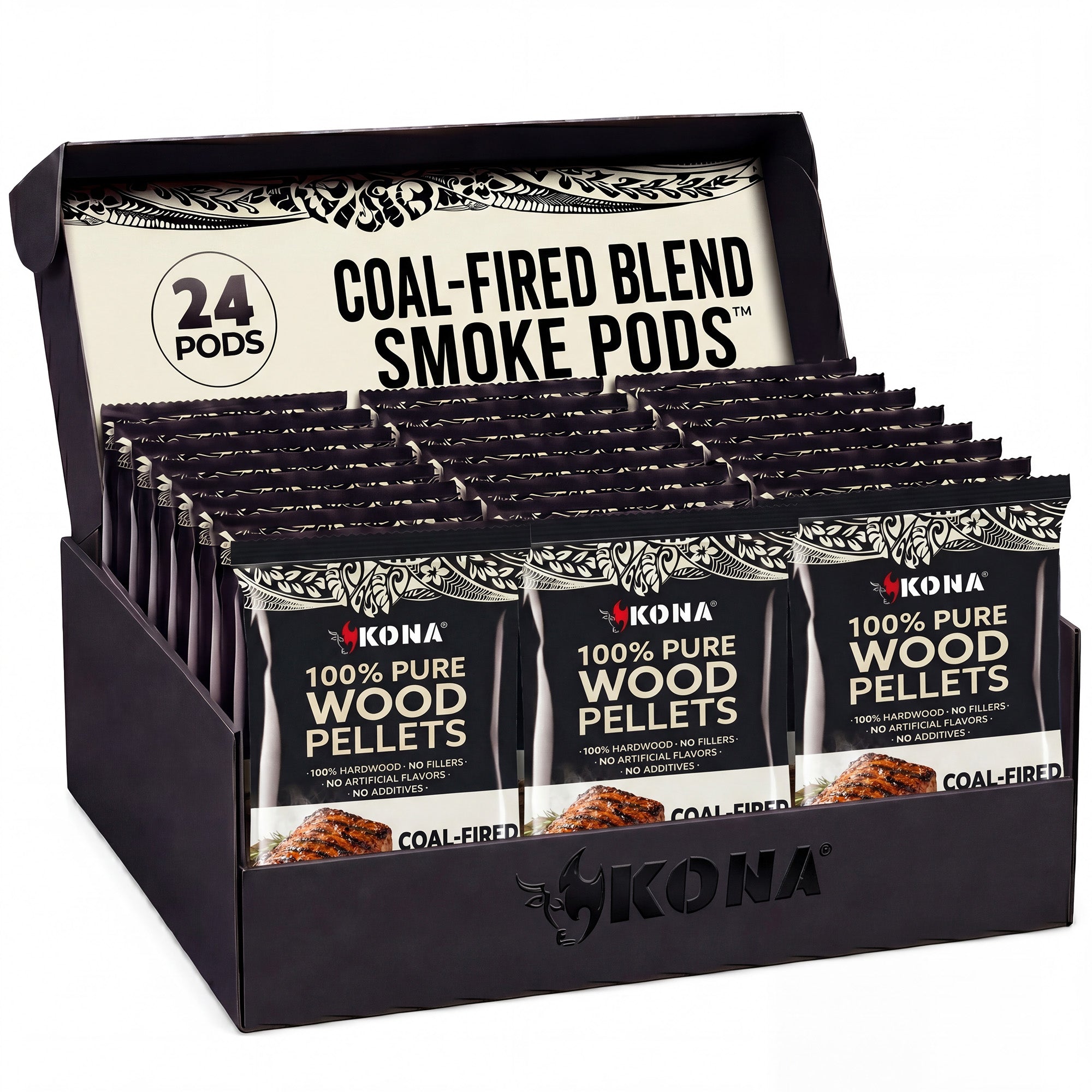 Kona Smoke Pods™ Coal-Fired Blend (24-Pack) for Ninja Woodfire Grill