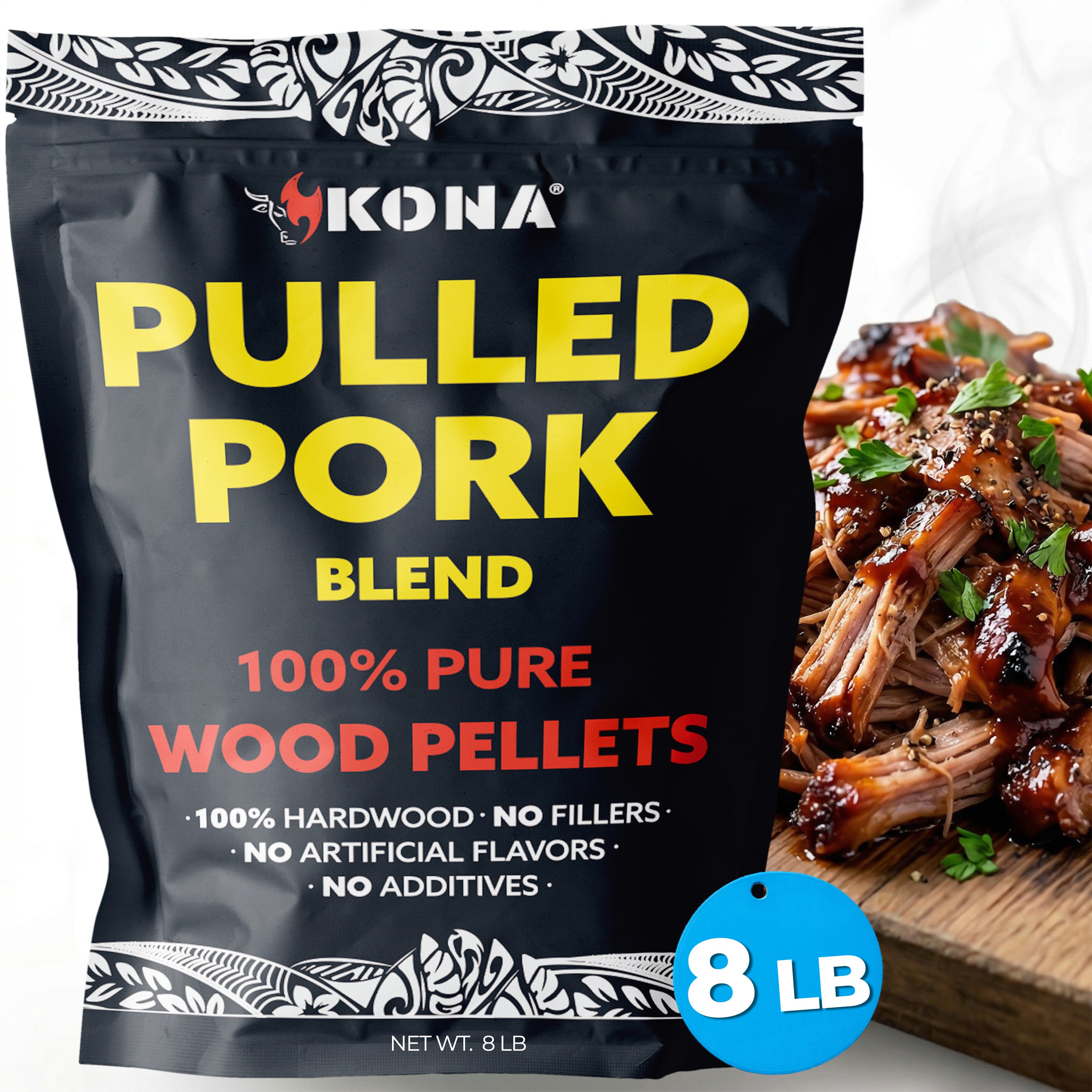 Kona Pulled Pork Blend Wood Smoker Pellets for Ninja Woodfire Grill