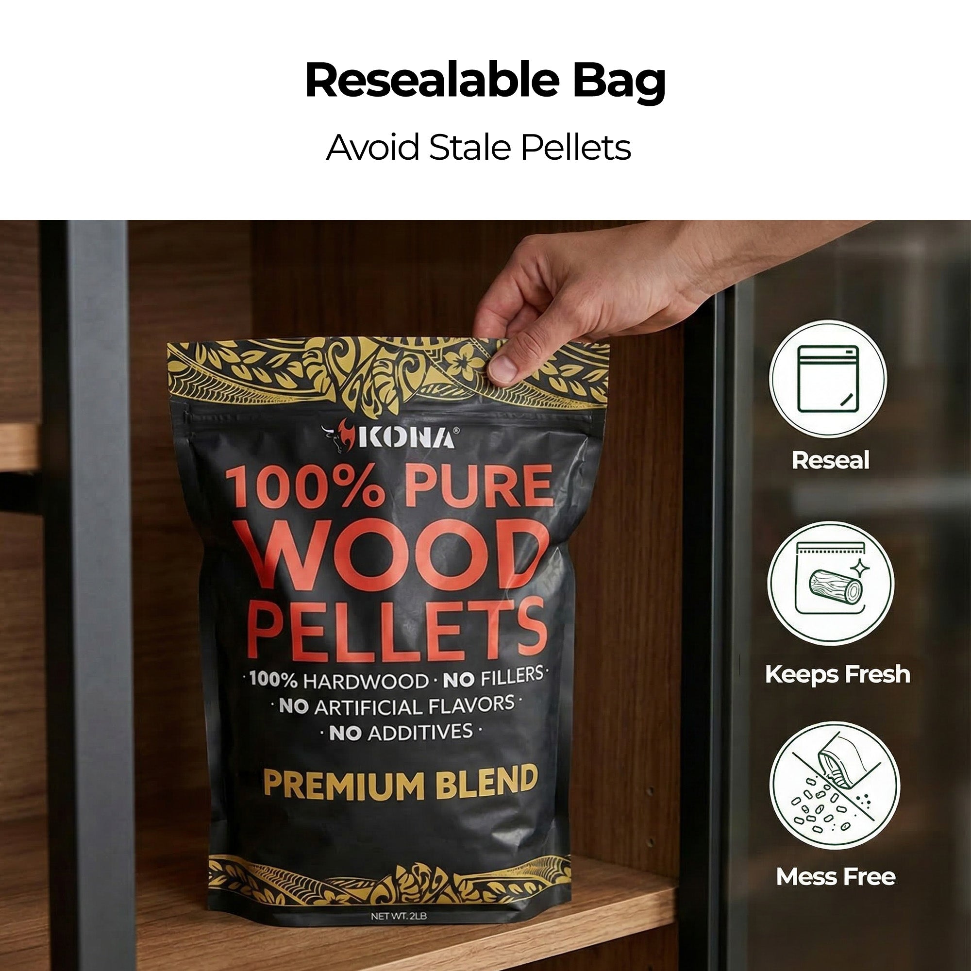 Kona Premium Blend Wood Smoker Pellets for Ninja Woodfire & Smokers