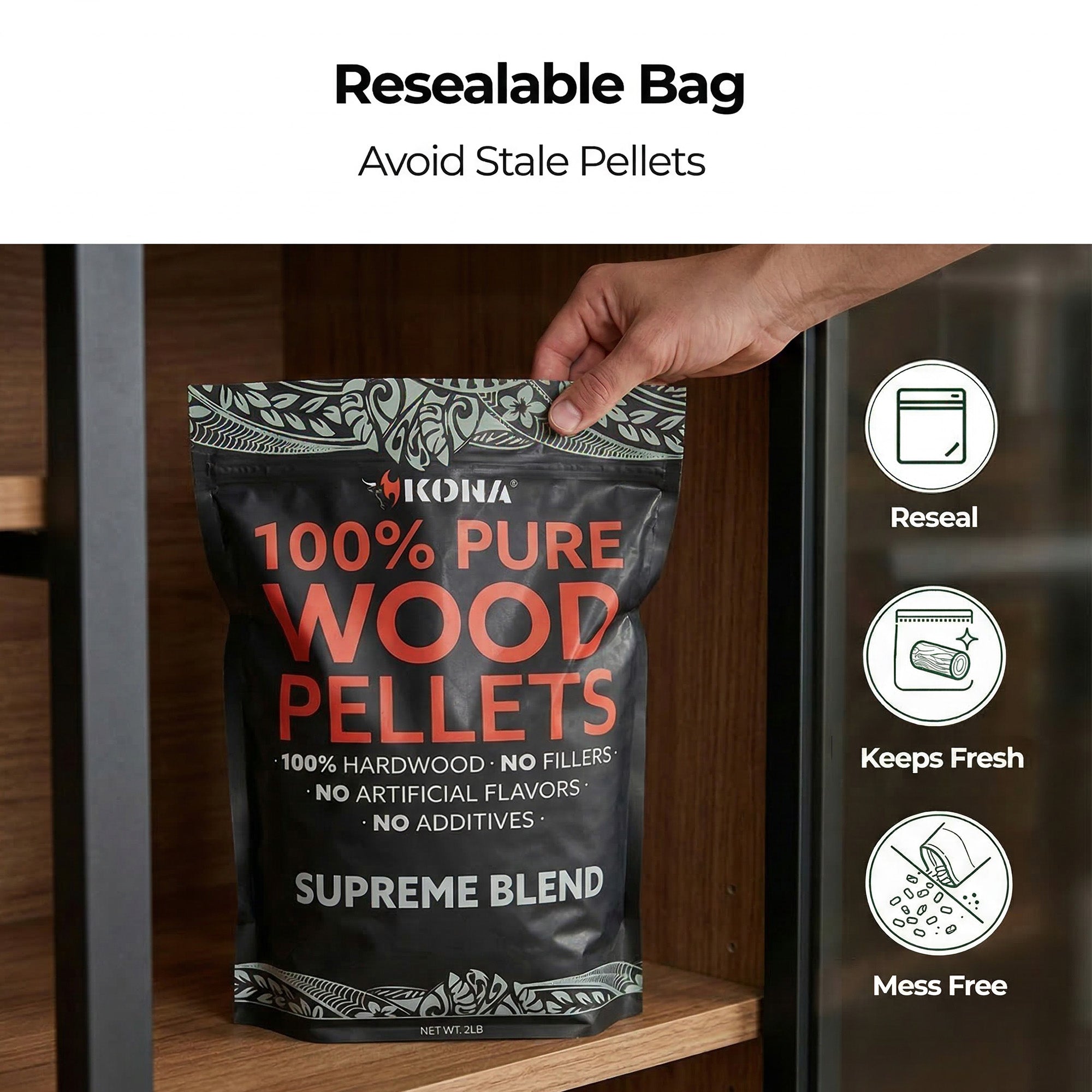 Kona Supreme Blend Wood Smoker Pellets for Ninja Woodfire & Smokers