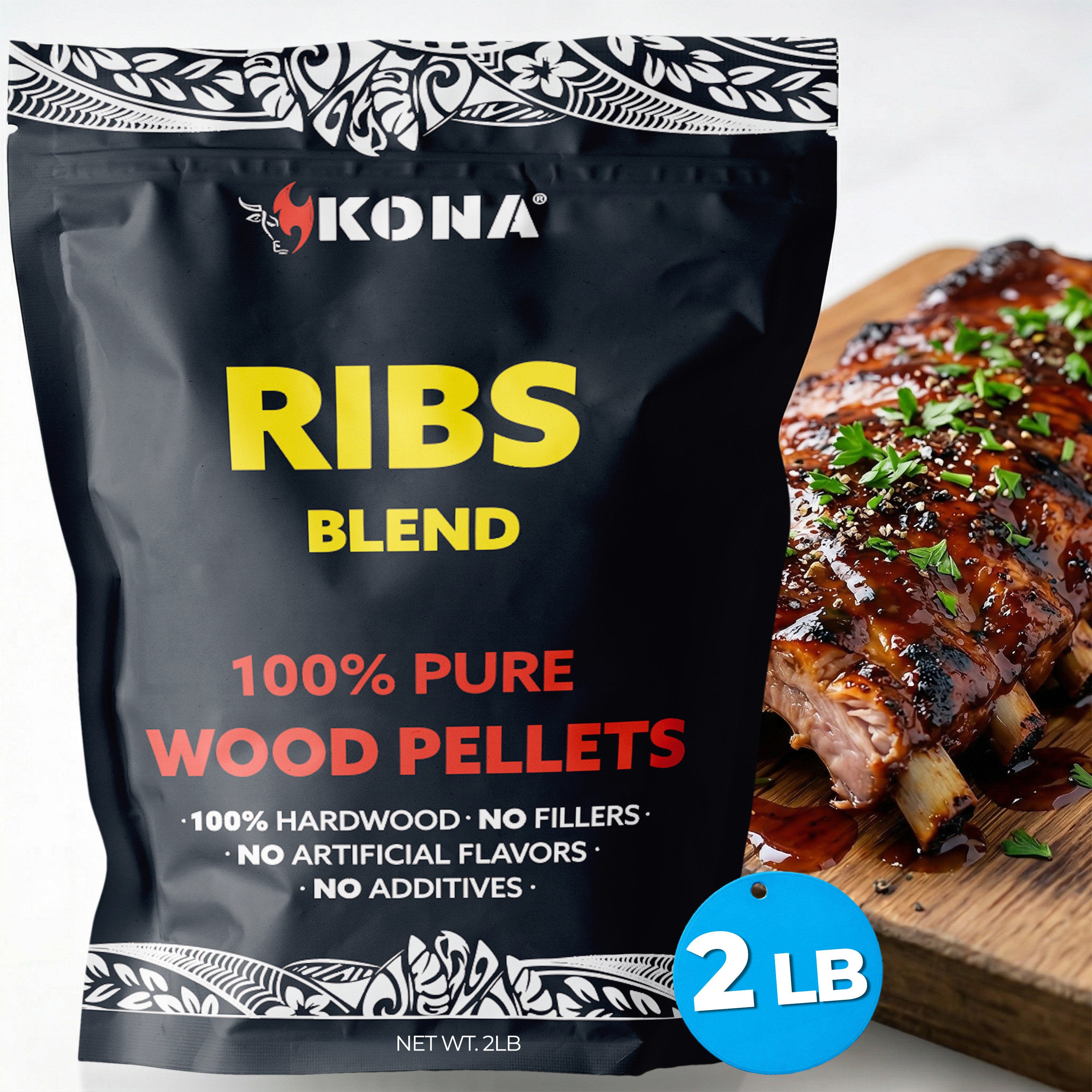 Kona Ribs Blend Wood Smoker Pellets for Ninja Woodfire Grill