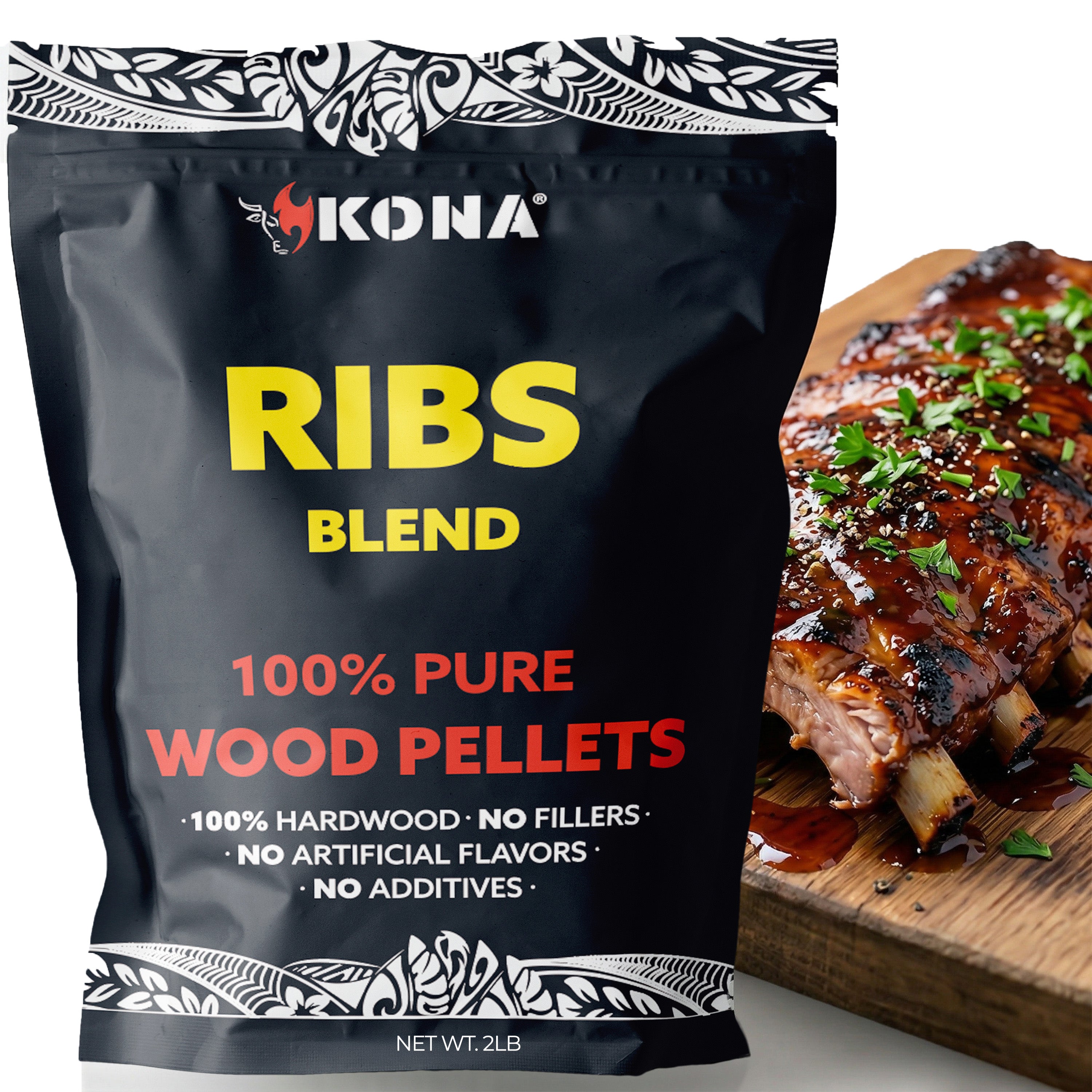 Kona Ribs Blend Wood Smoker Pellets for Ninja Woodfire Grill