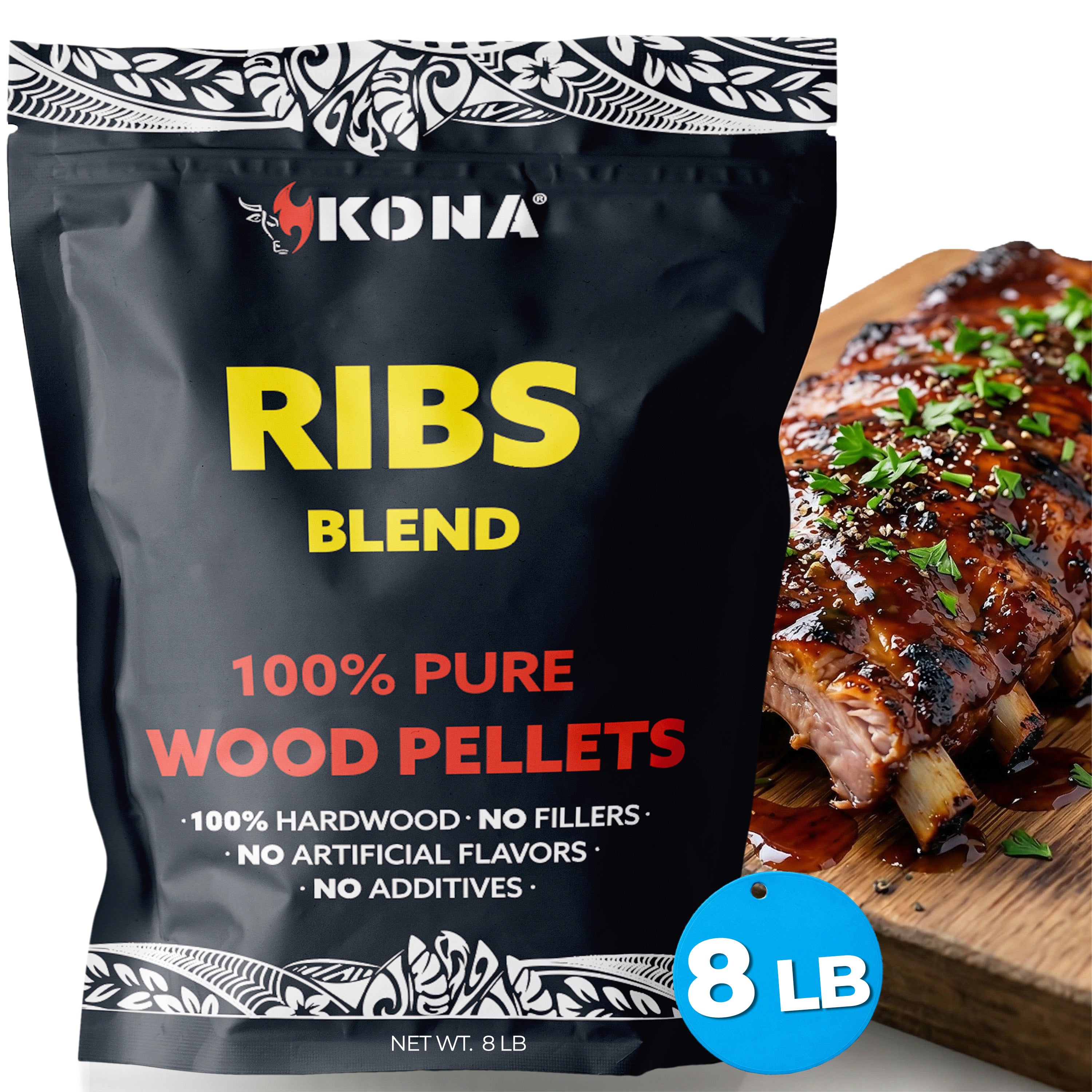 Kona Ribs Blend Wood Smoker Pellets for Ninja Woodfire Grill