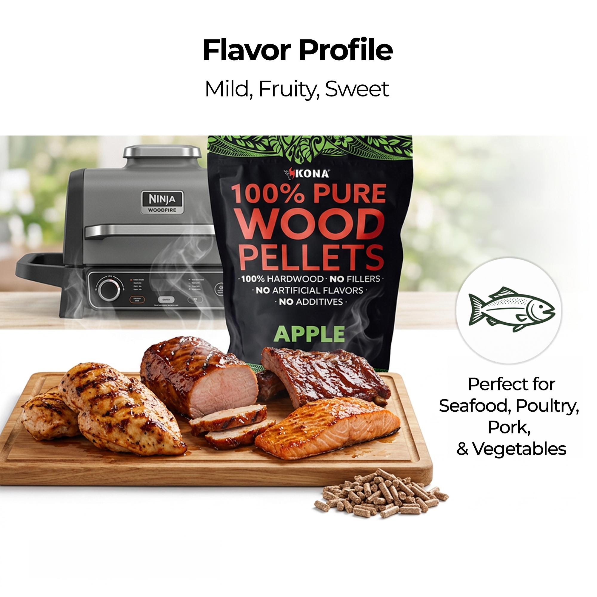 100% Apple Wood Smoker Pellets