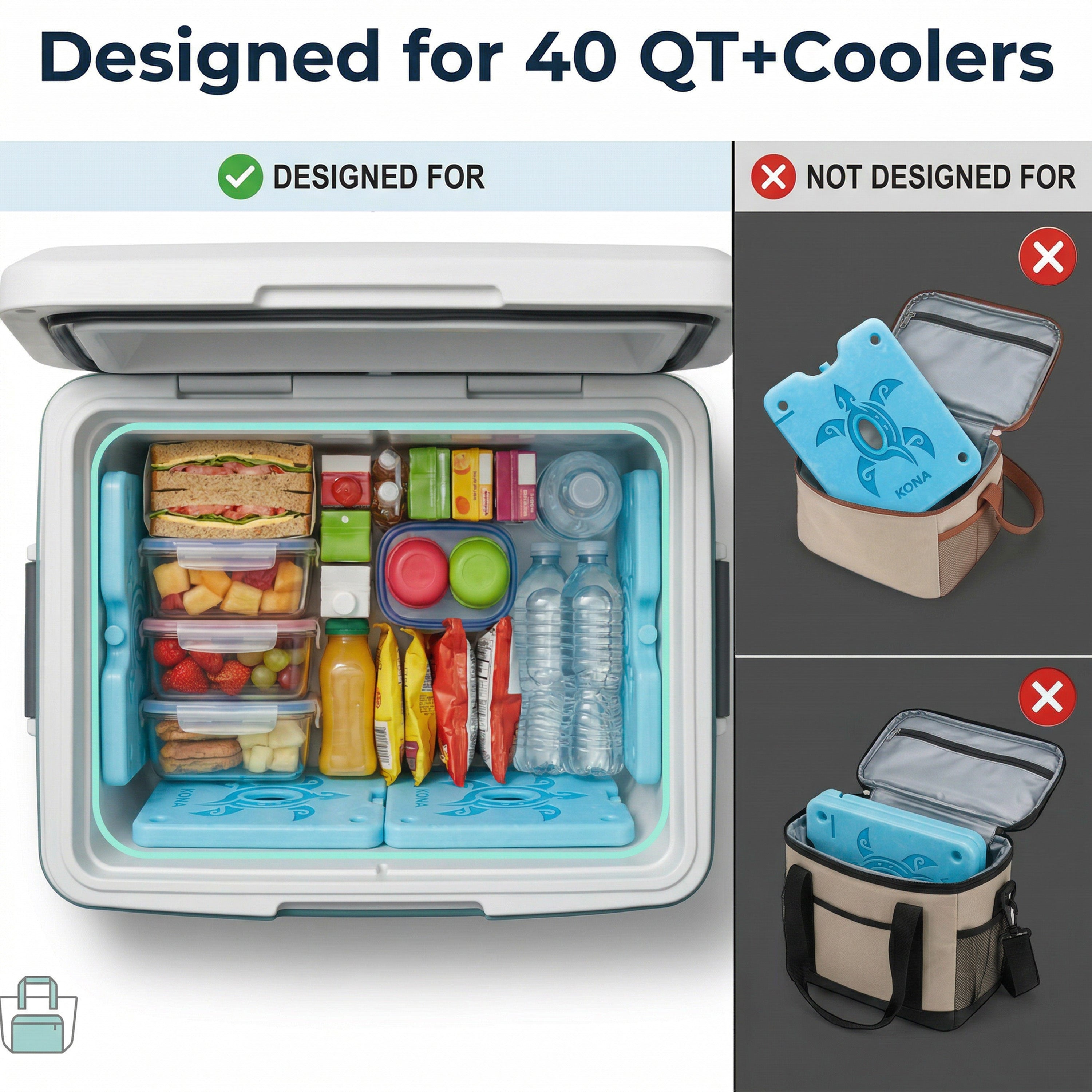 XL Cooler Ice Packs – Unique Turtle Design