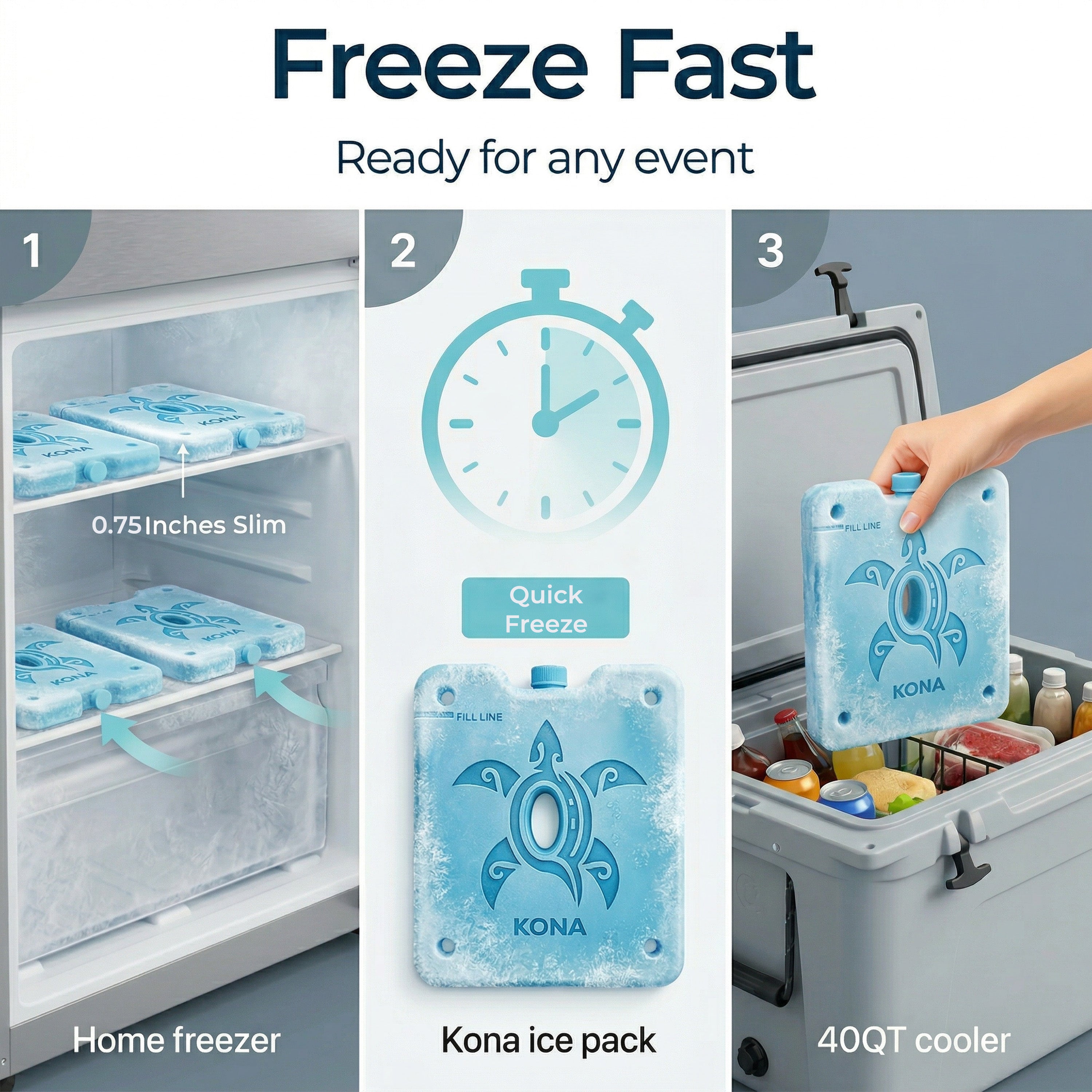 XL Cooler Ice Packs – Unique Turtle Design