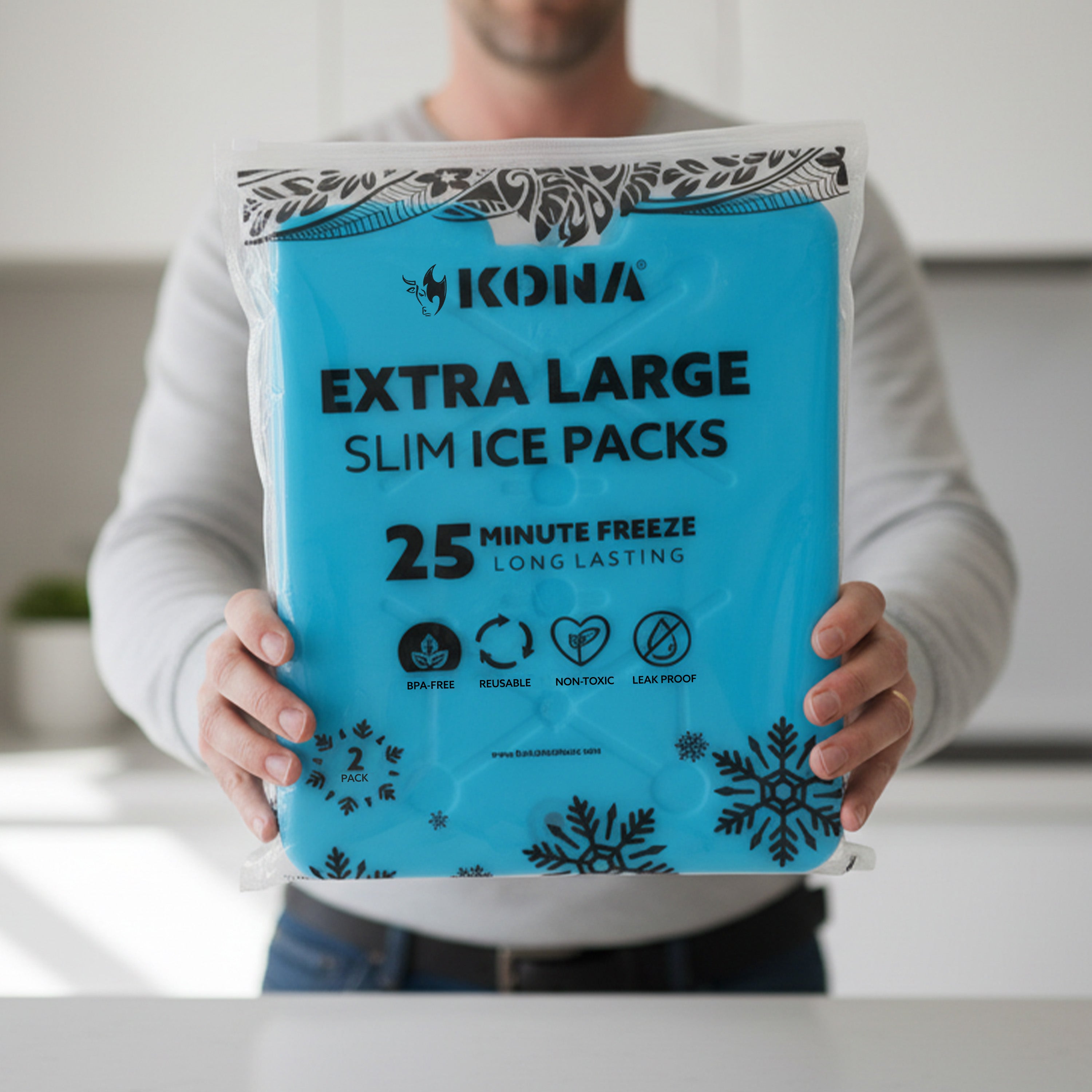 XXL Slim Space Saving Ice Packs for Coolers - 13" x 10" x 0.4"