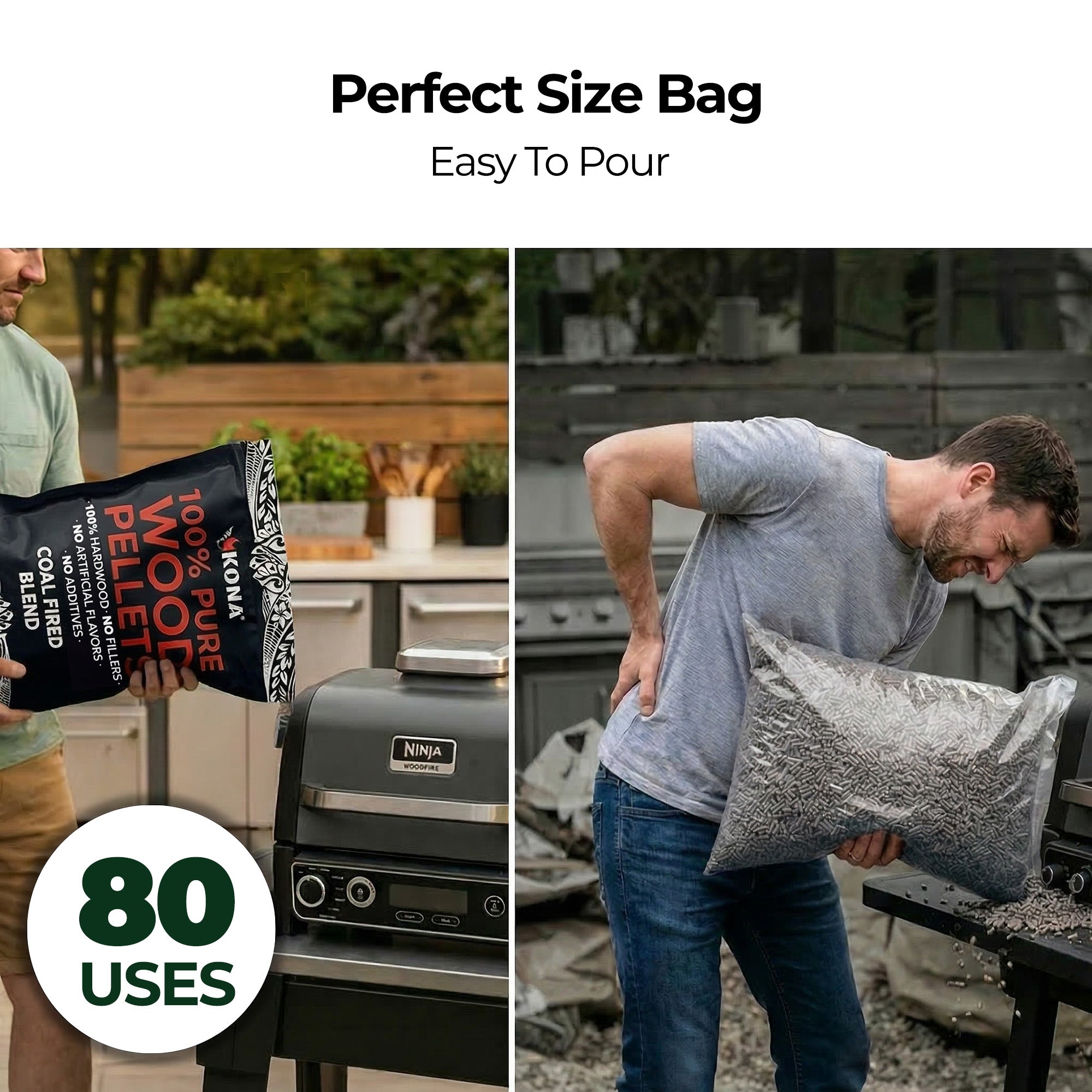 Kona Coal-Fired Wood Smoker Pellets for Ninja Woodfire & Smokers