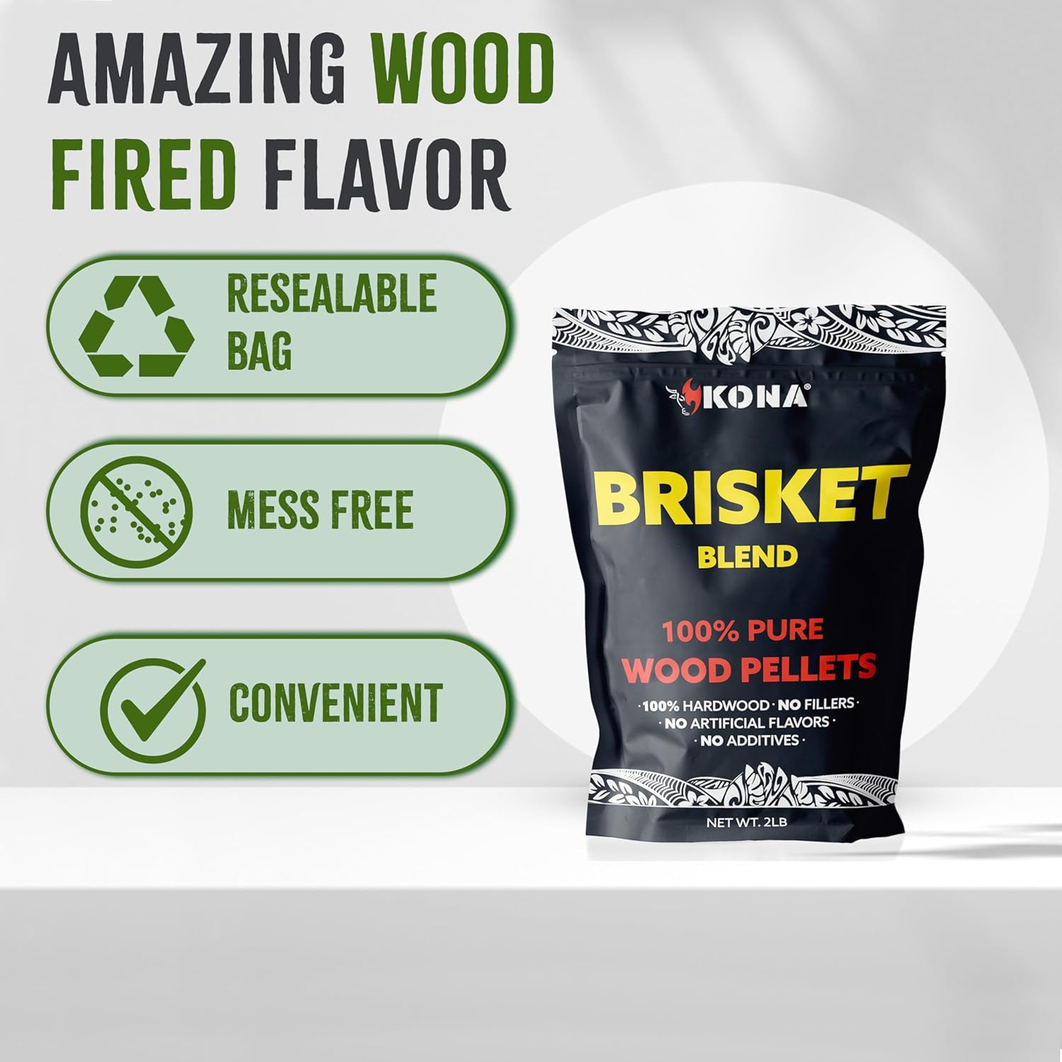 Kona Brisket Blend Wood Smoker Pellets for Ninja Woodfire Grill