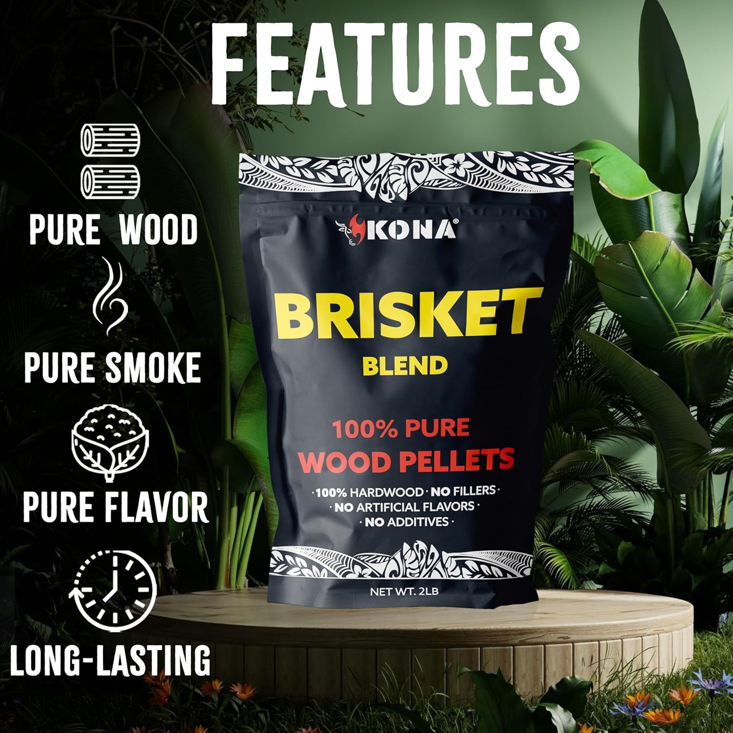 Kona Brisket Blend Wood Smoker Pellets for Ninja Woodfire Grill