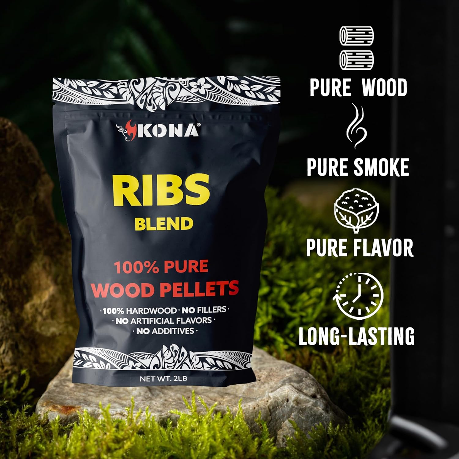 Kona Ribs Blend Wood Smoker Pellets for Ninja Woodfire Grill