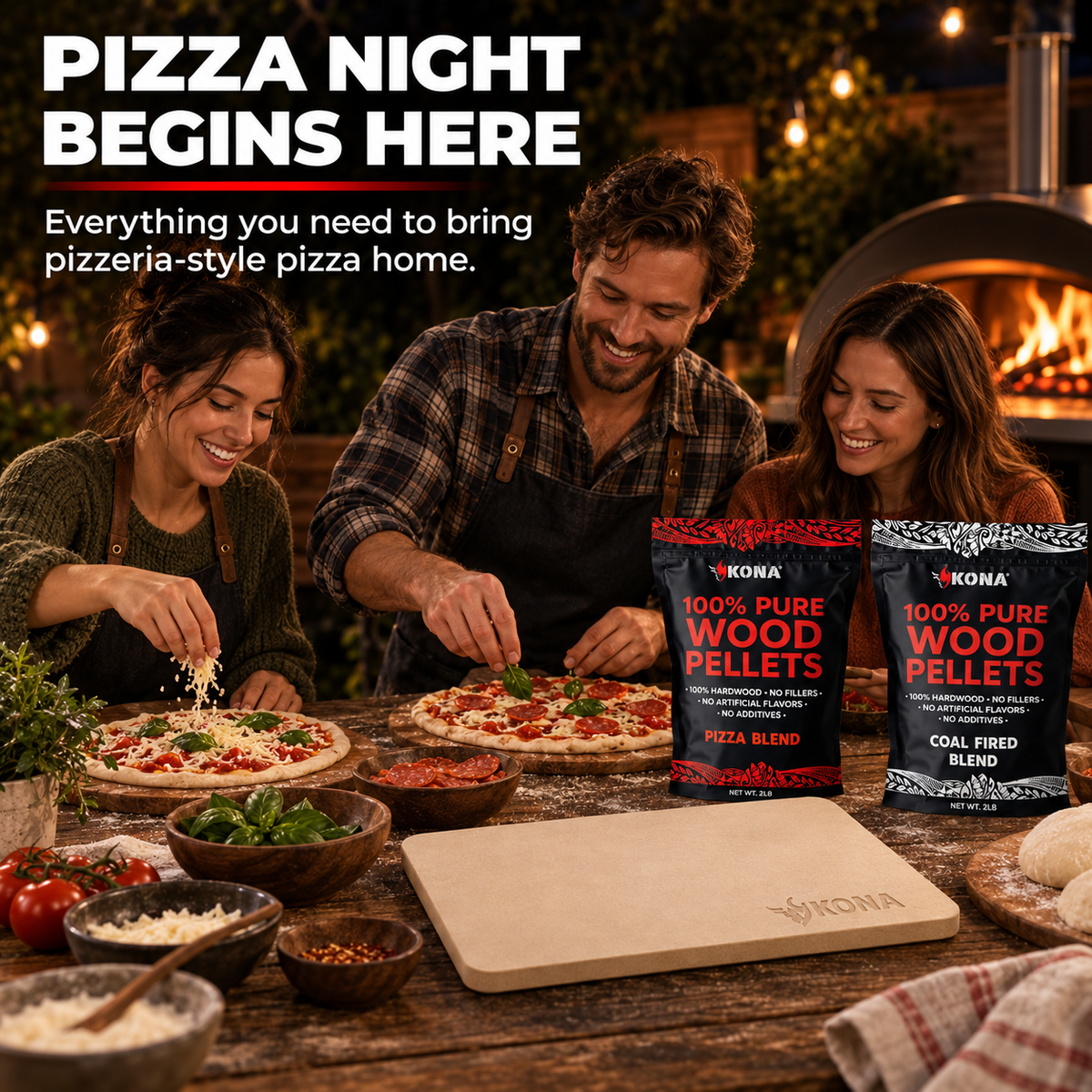 Pizza Night Kit - Smoker Pellets + Pizza Stone