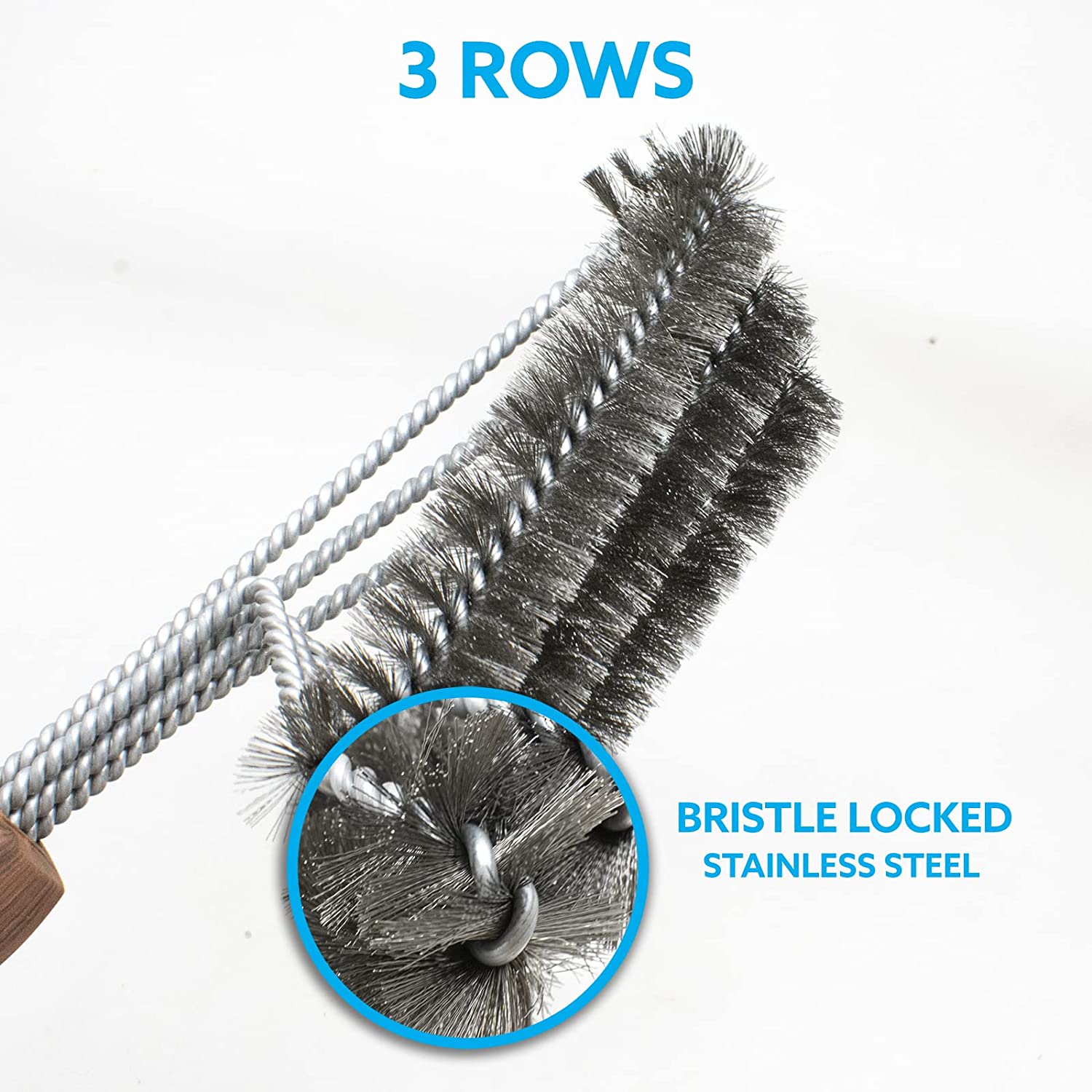 Grill Brush 360 Clean with Wood Grain Handle