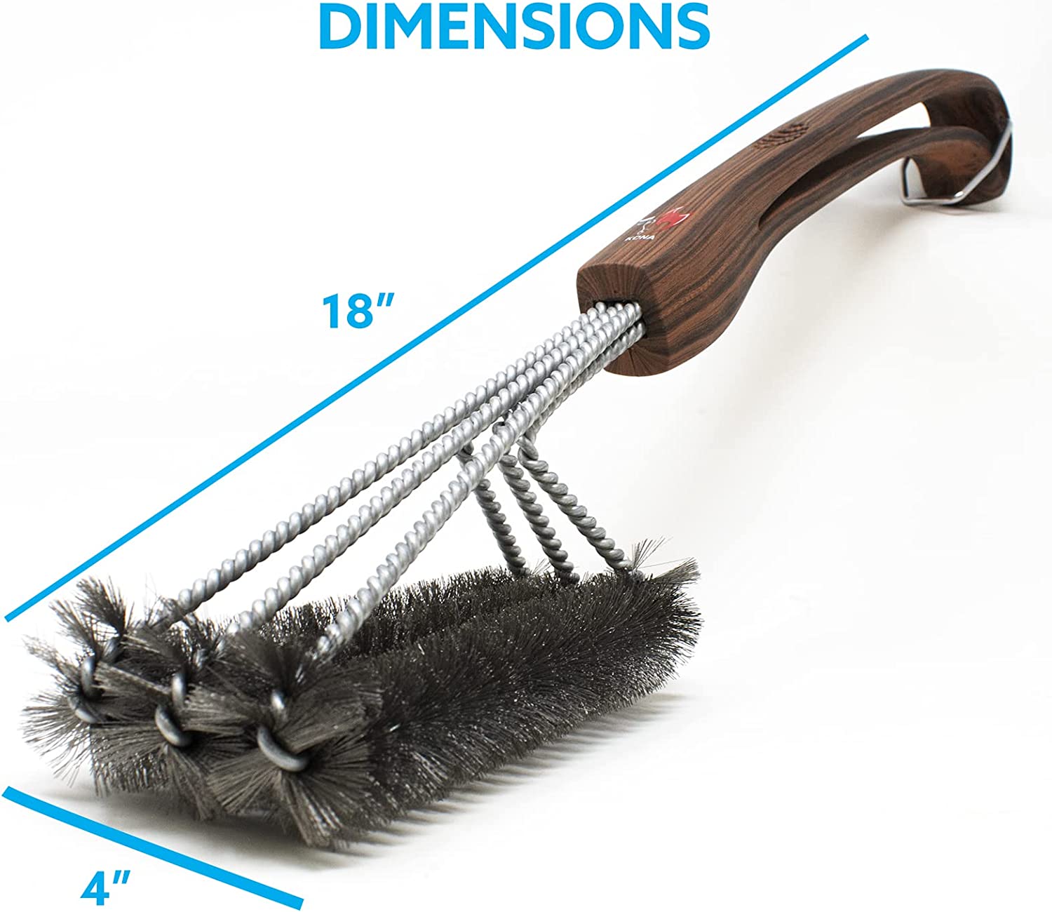 360 Clean Bristle Grill Brush with Wood Grain Handle