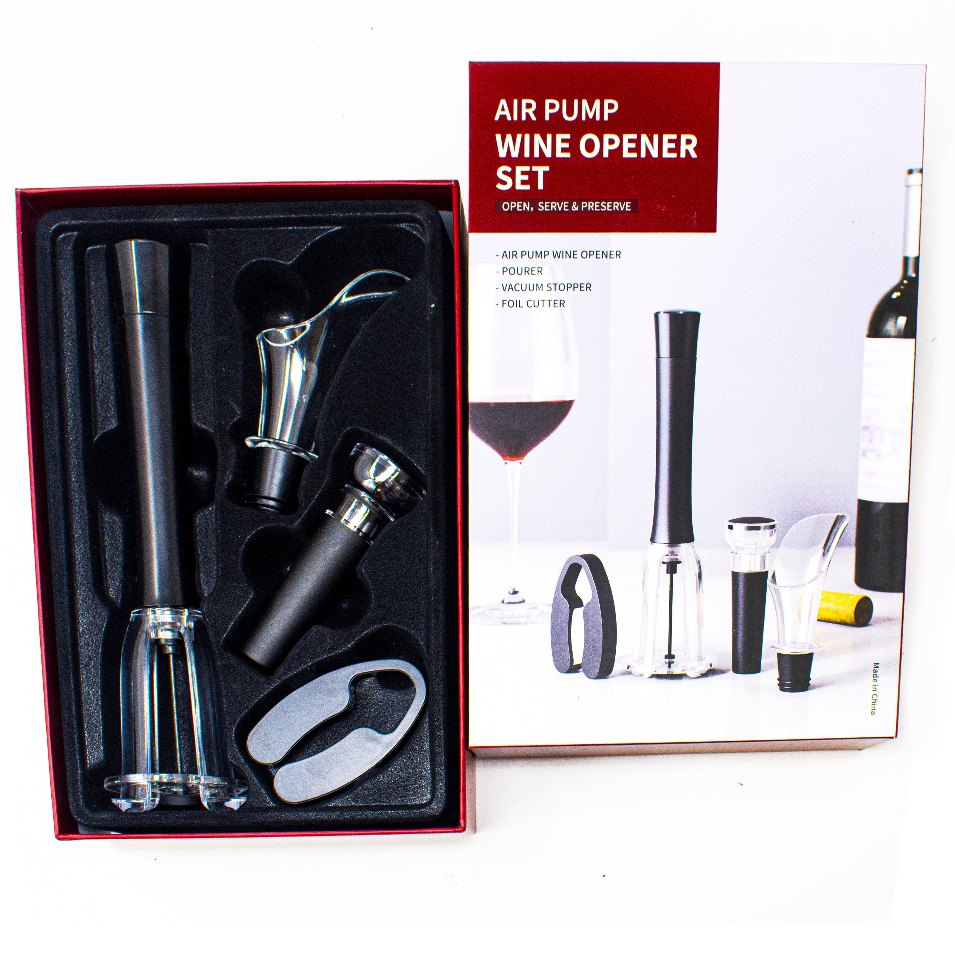 Premium Wine Set with Air Pump Opener