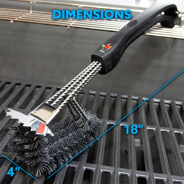 Safe/Clean Ceramic Nylon Bristle Grill Brush with Scraper