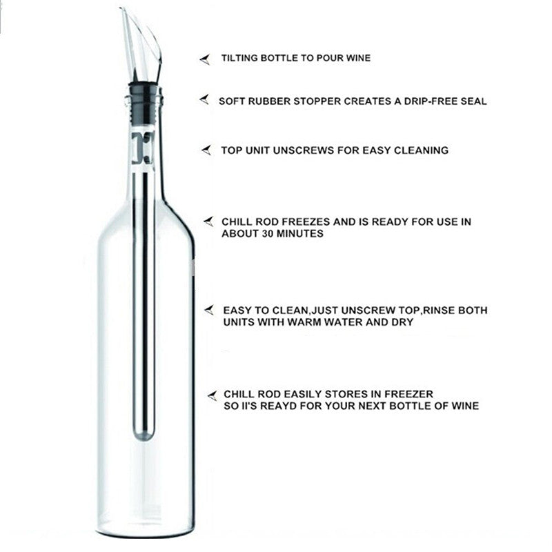 Insta-Chill 3-in-1 Wine Chiller Stick, Aerator & Pourer