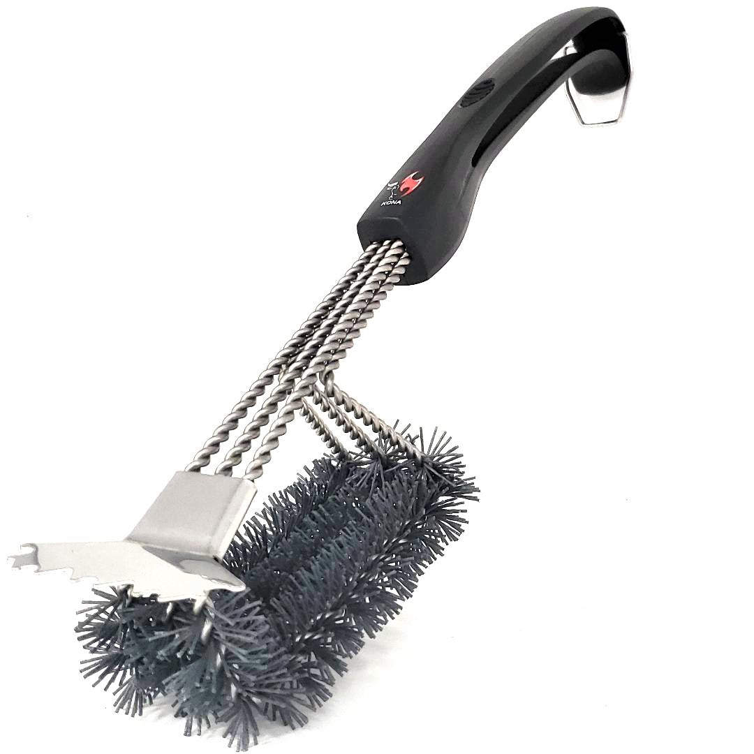 Safe/Clean Ceramic Nylon Bristle Grill Brush with Scraper
