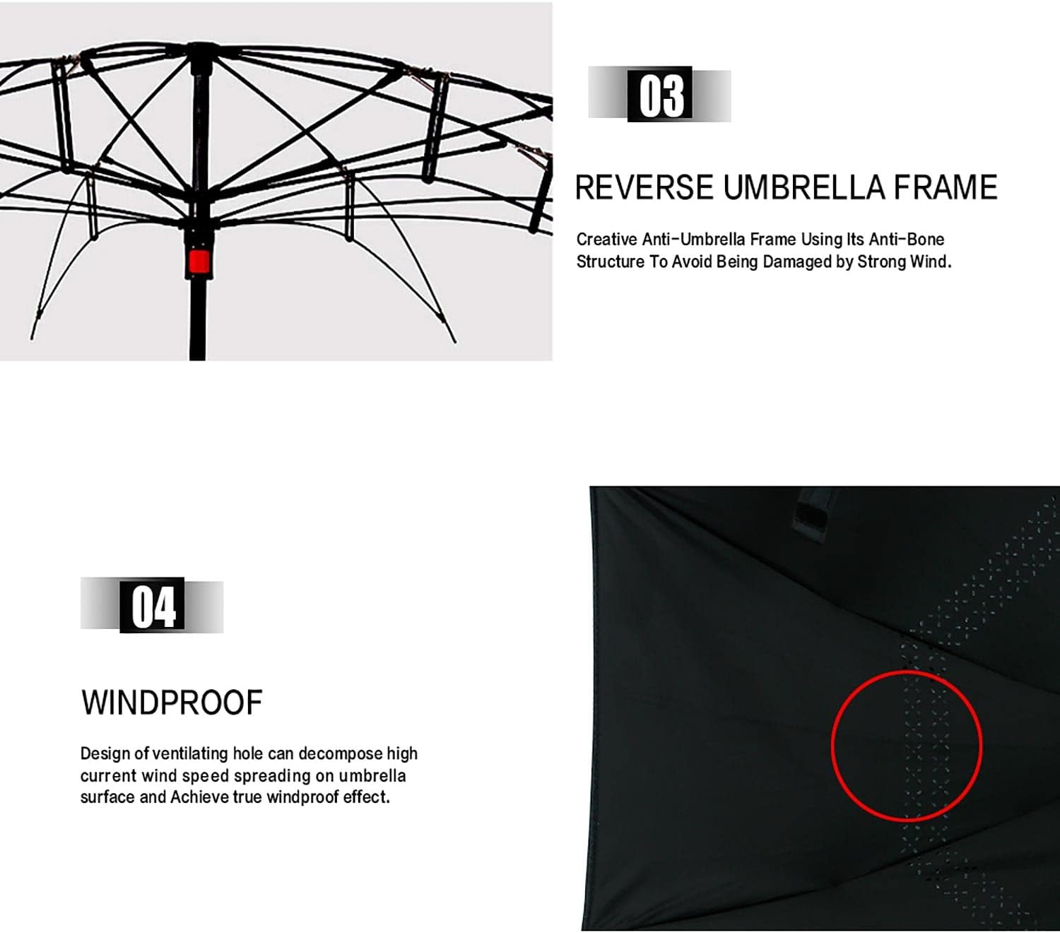Windproof Double Layer Inverted Umbrella