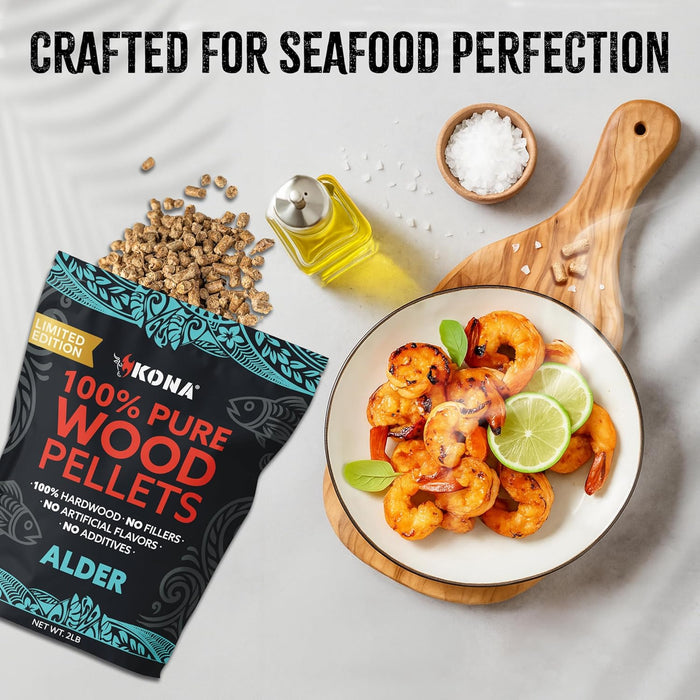 Kona Alder Wood Pellets – Limited Edition for Ninja Woodfire Grill & Smokers – Resealable Bag