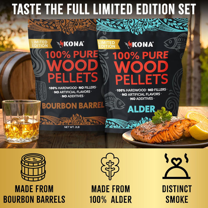 Kona Alder Wood Pellets – Limited Edition for Ninja Woodfire Grill & Smokers – Resealable Bag