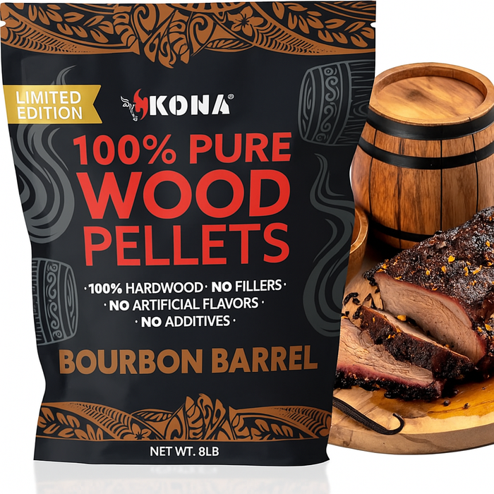 Kona Bourbon Barrel Wood Pellets – Limited Edition for Ninja Woodfire Grill, Outdoor Oven & Smoker – Resealable Bag