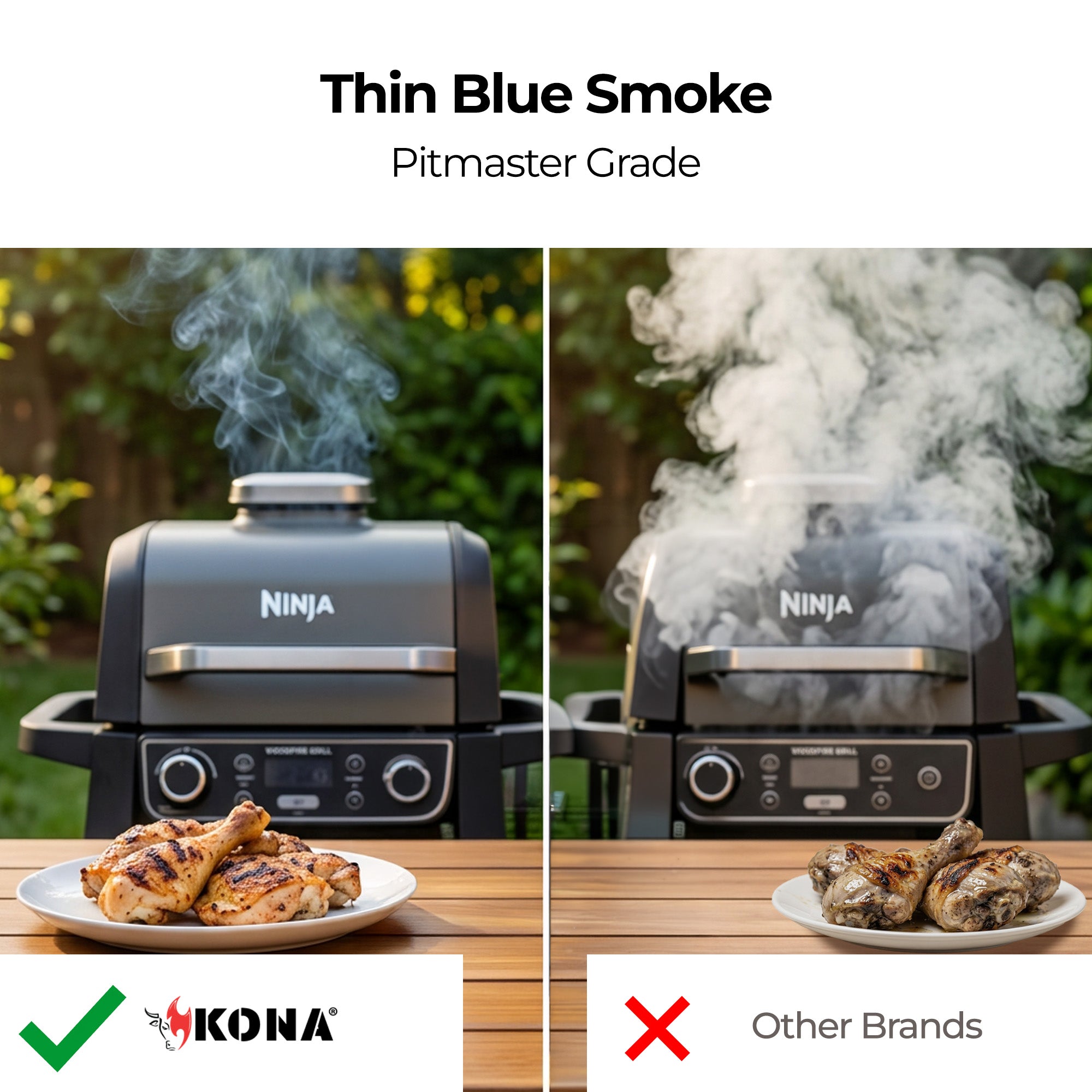 Kona Coal-Fired Wood Smoker Pellets for Ninja Woodfire & Smokers