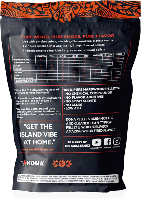 Kona Pizza Blend Wood Smoker Pellets- Ideal for Pizza Ovens, Smokers, and Smoker Tubes