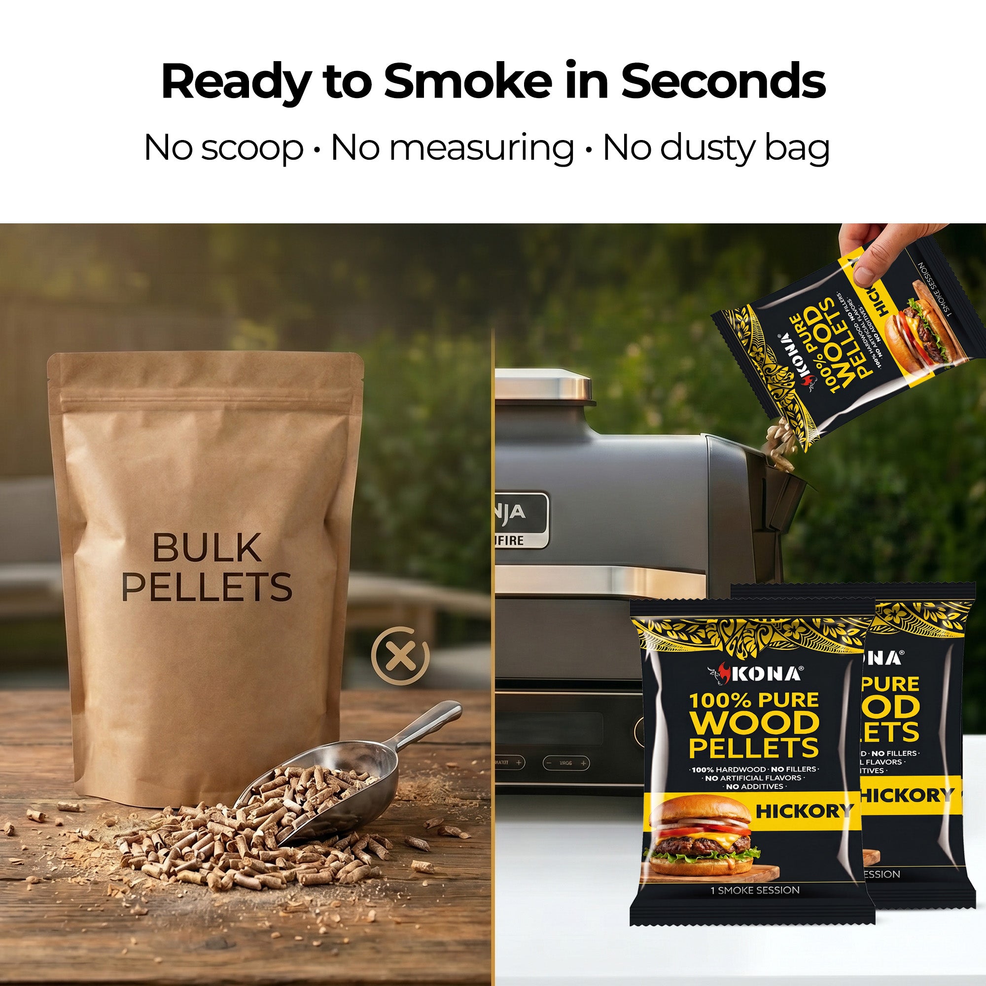 Kona Smoke Pods™ 100% Hickory (24-Pack) for Ninja Woodfire Grill
