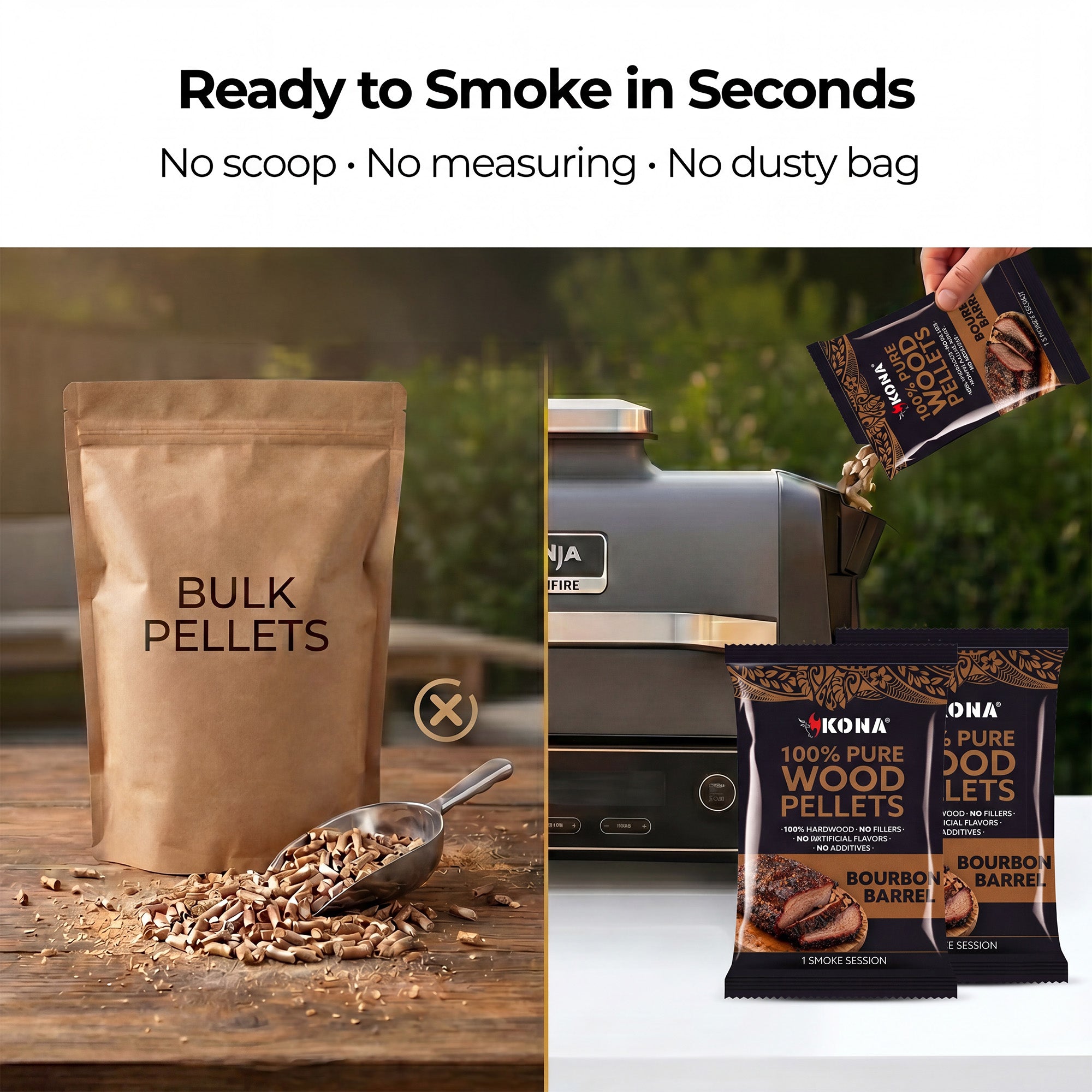 Kona Smoke Pods™ Bourbon Barrel Blend (24-Pack) for Ninja Woodfire Grill