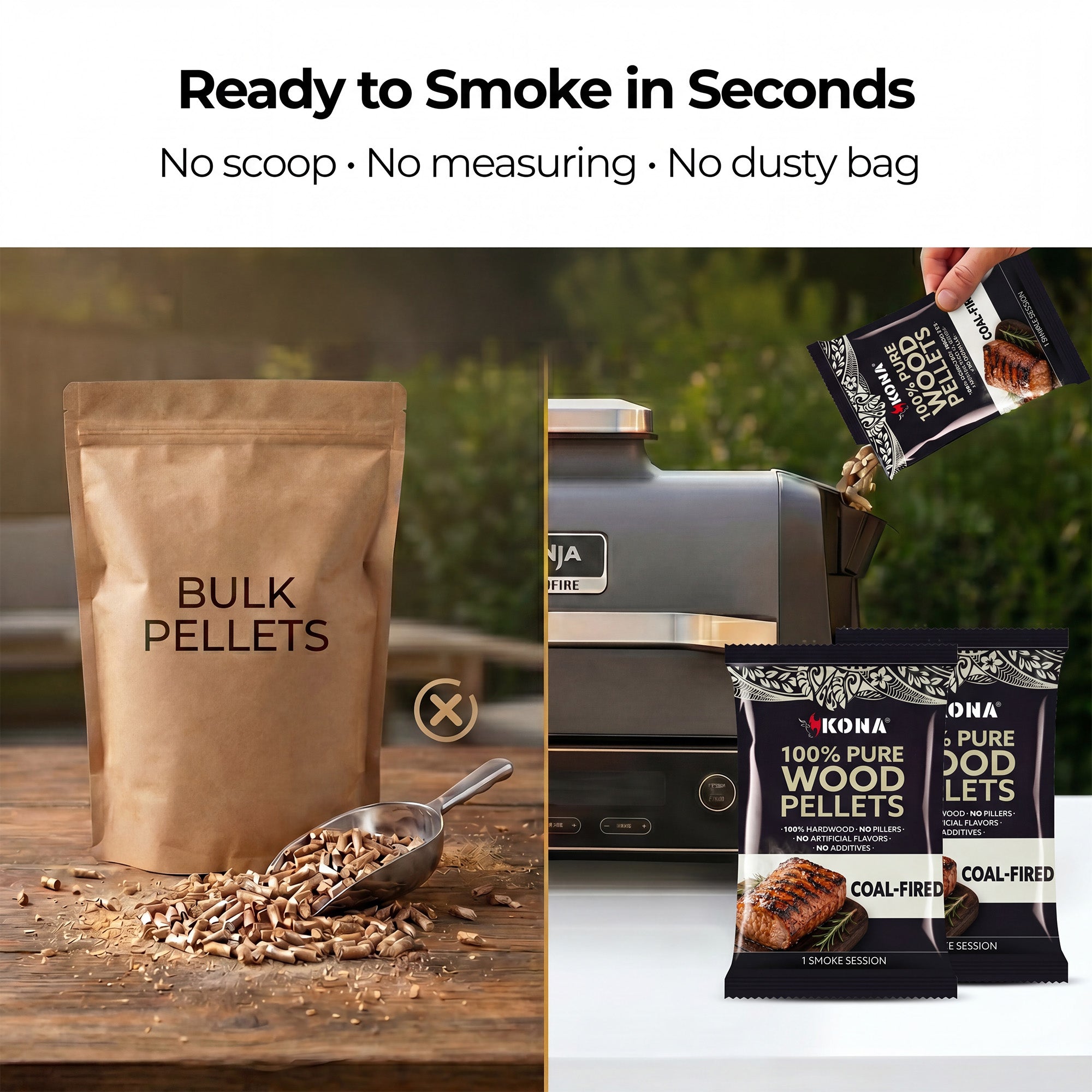 Kona Smoke Pods™ Coal-Fired Blend (24-Pack) for Ninja Woodfire Grill