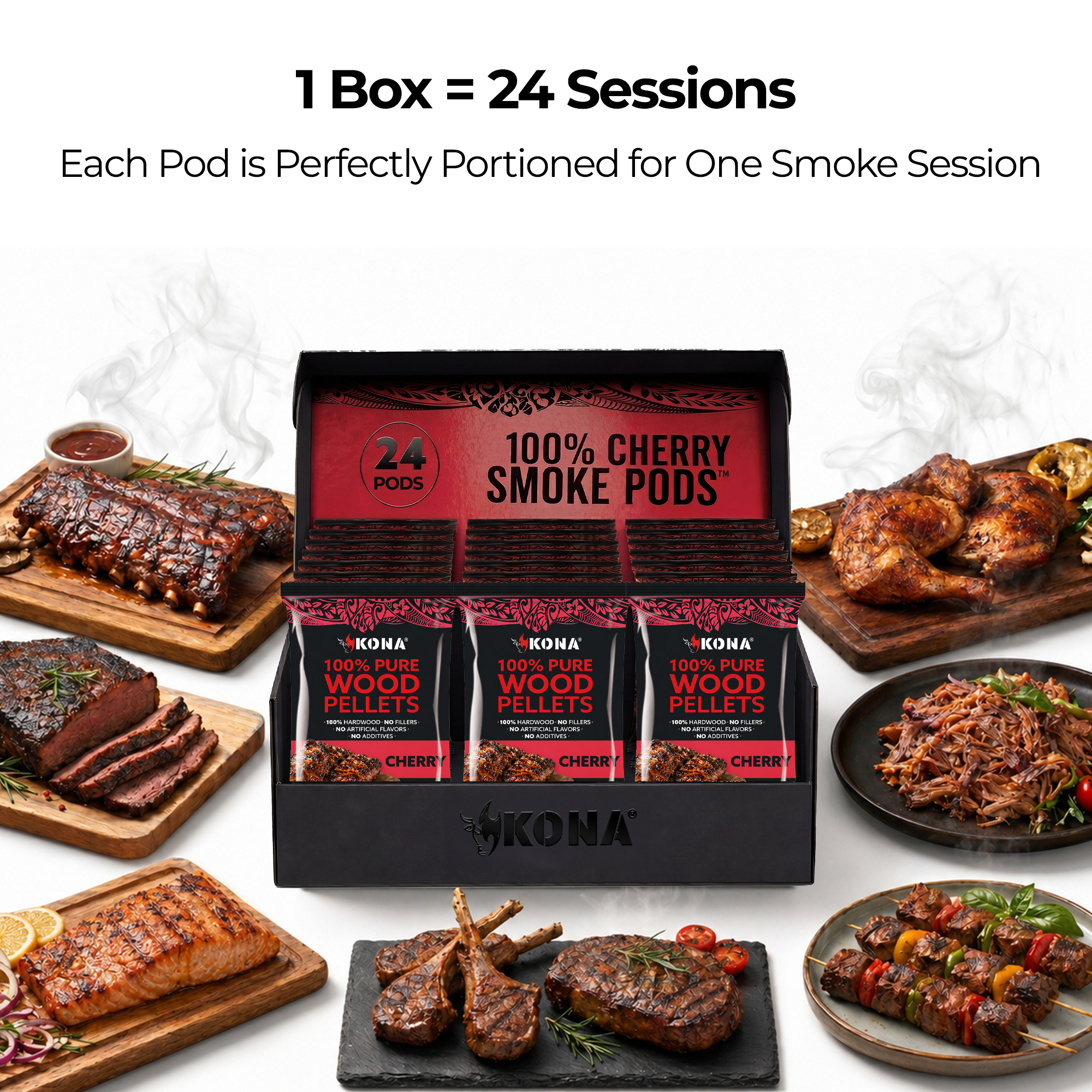 Kona Smoke Pods™ 100% Cherry (24-Pack) for Ninja Woodfire Grill