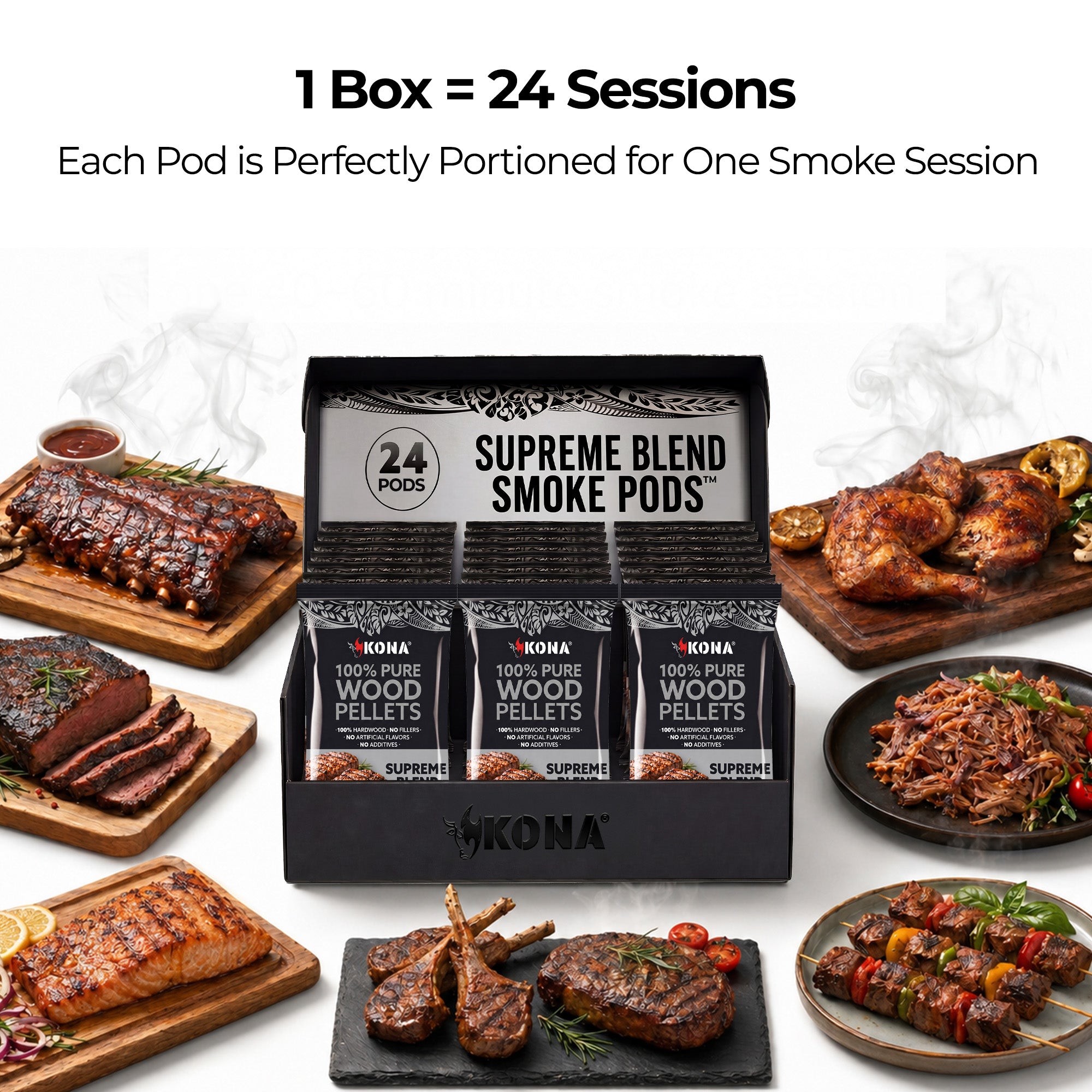 Kona Smoke Pods™ Supreme Blend (24-Pack) for Ninja Woodfire Grill