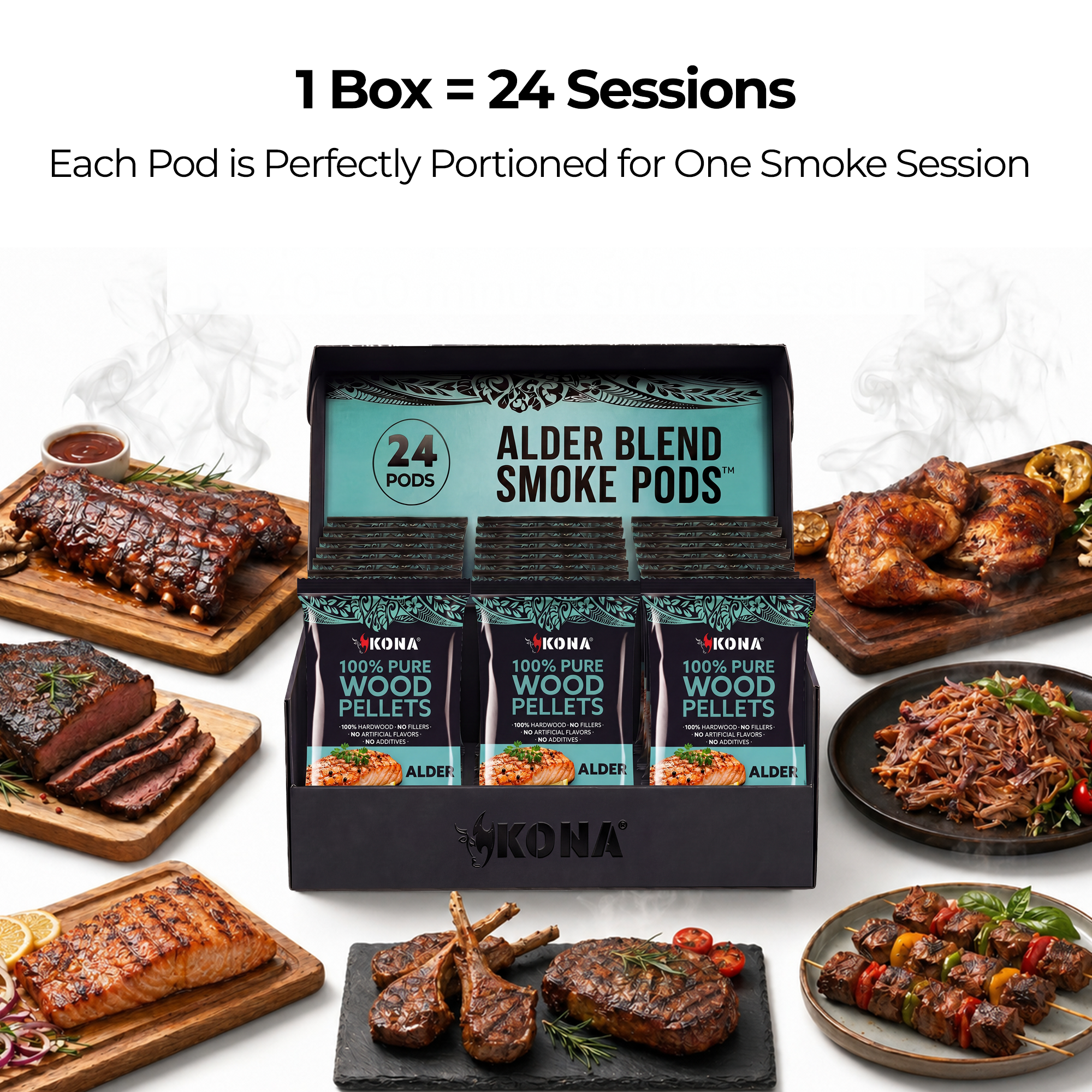 Kona Smoke Pods™ Alder Blend (24-Pack) for Ninja Woodfire Grill