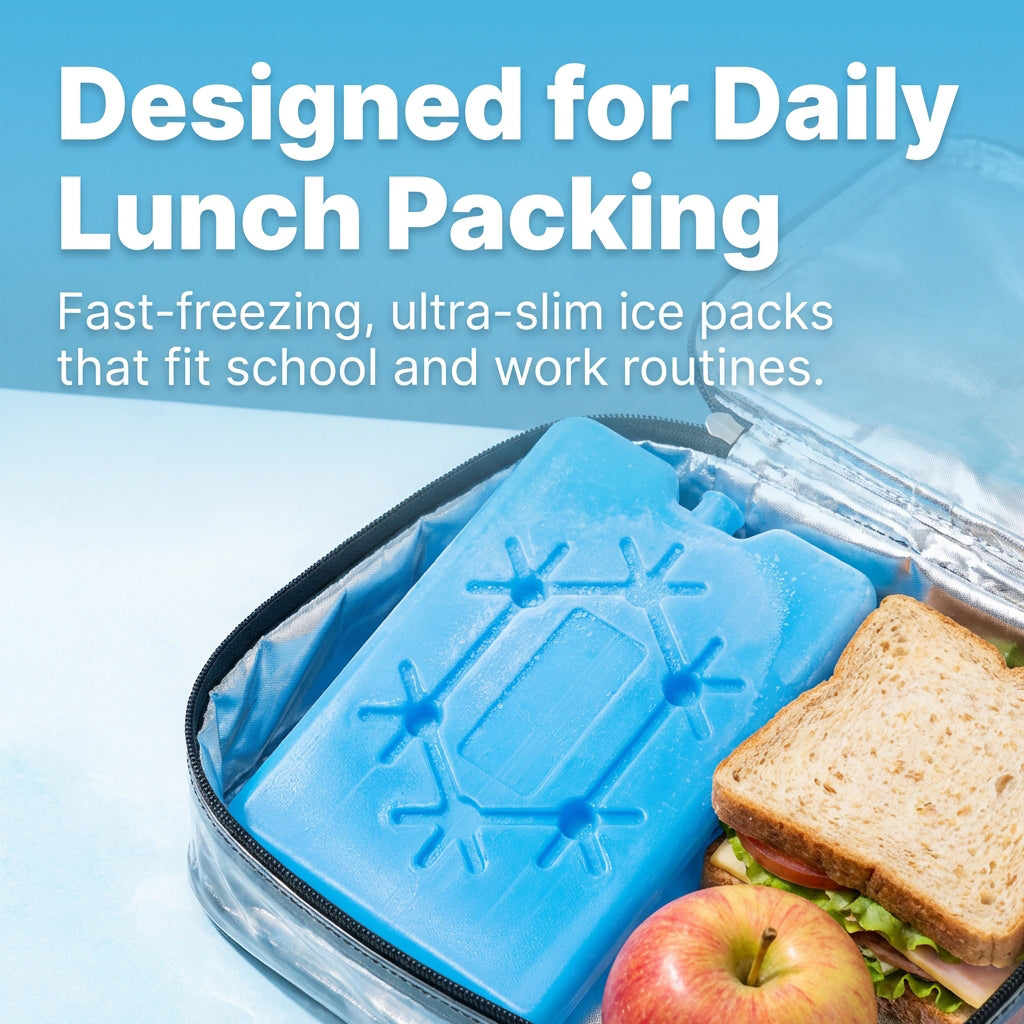 Slim Ice Packs for Lunch Boxes (Set of 4)