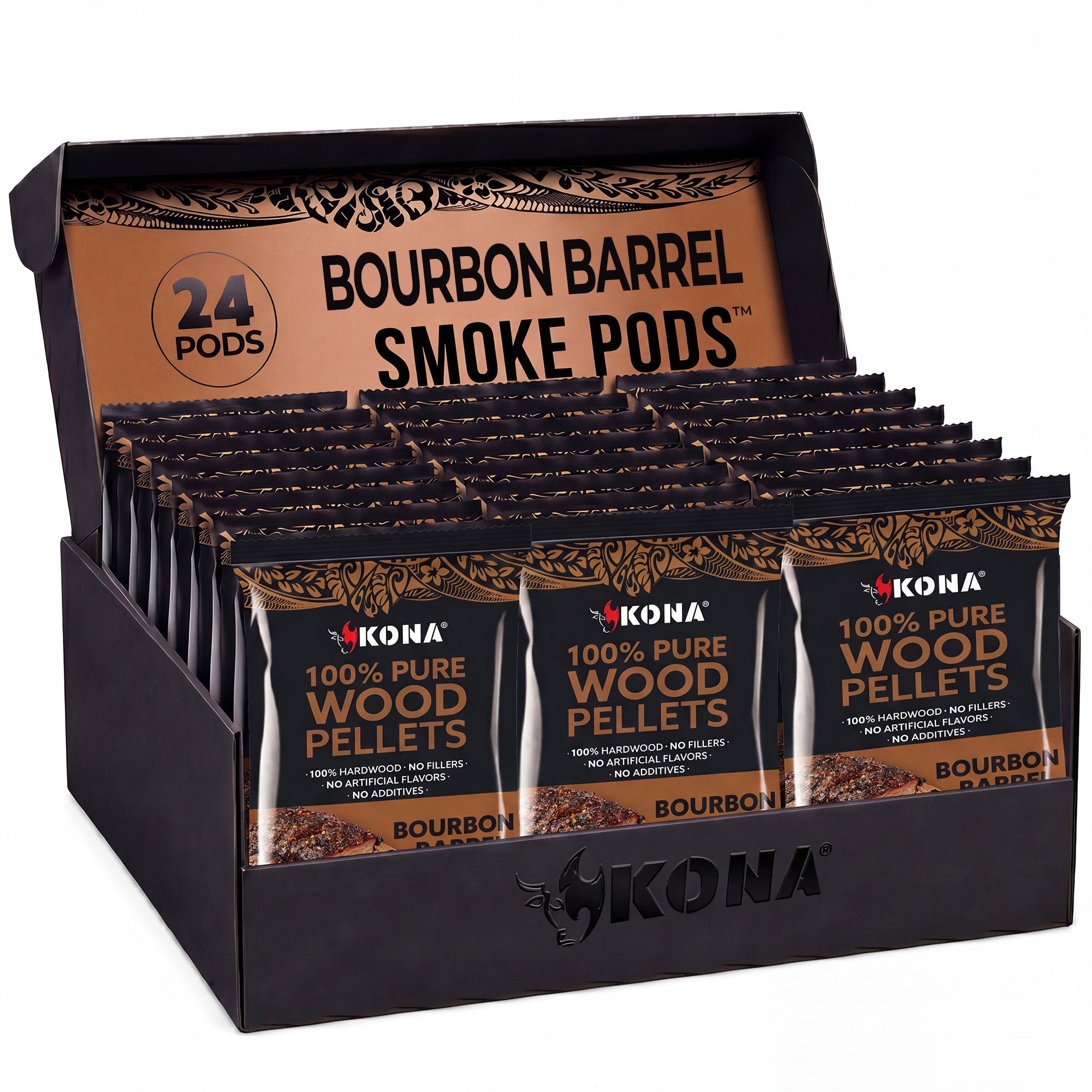 Kona Smoke Pods™ Bourbon Barrel Blend (24-Pack) for Ninja Woodfire Grill
