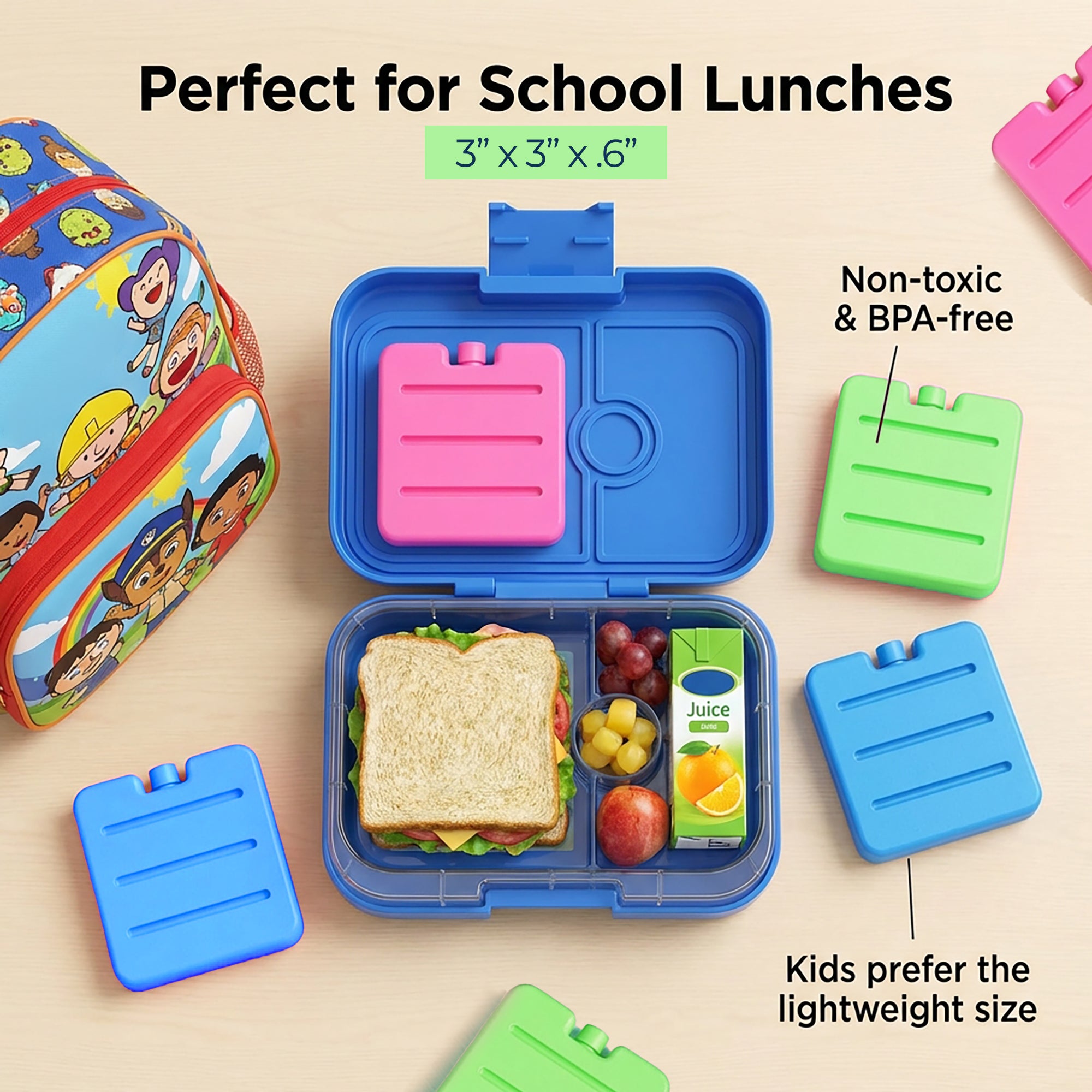 Small Ice Packs - TSA Compliant (Set of 6)