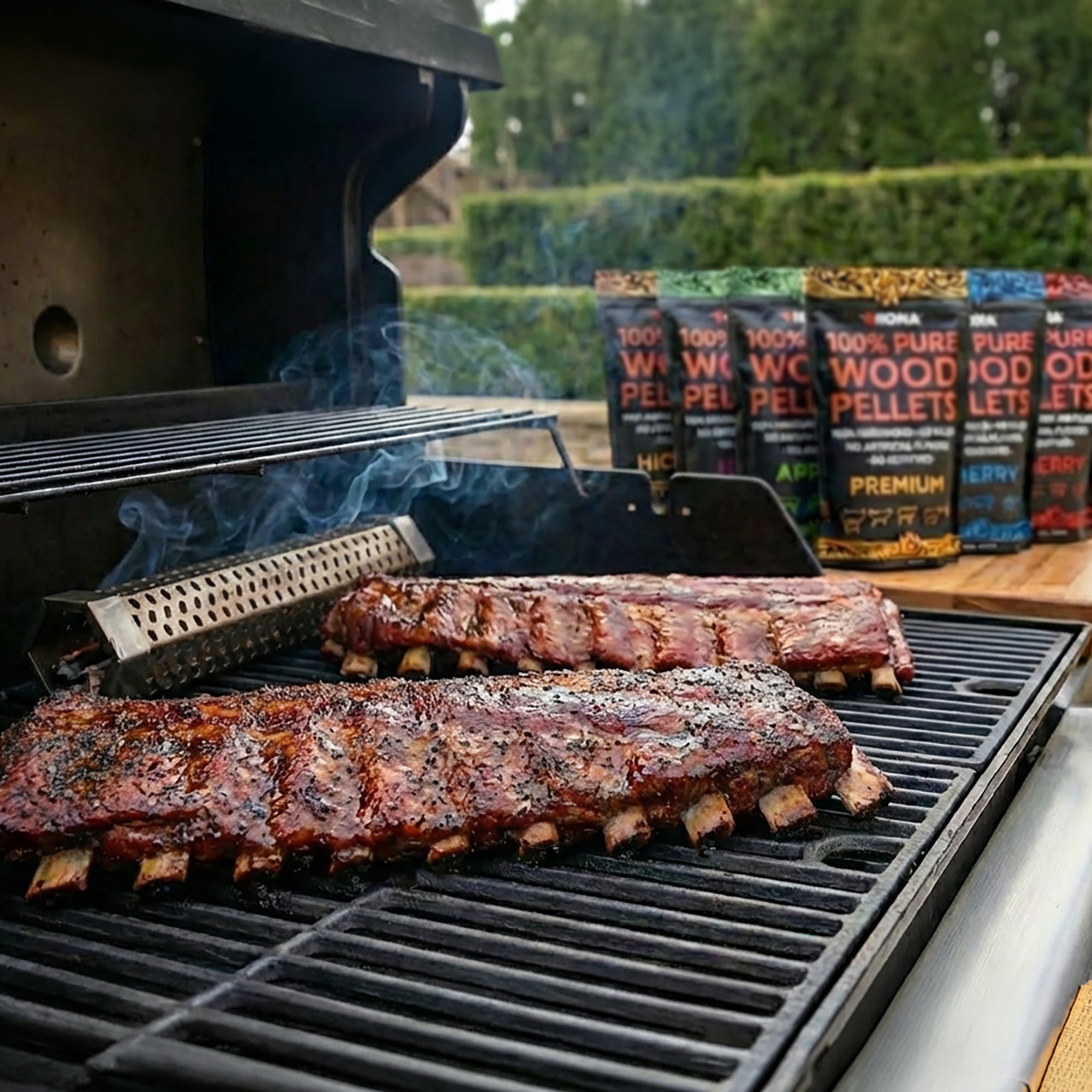 12" Smoker Tube + Variety of 6 x 1 lb Wood Smoker Pellets