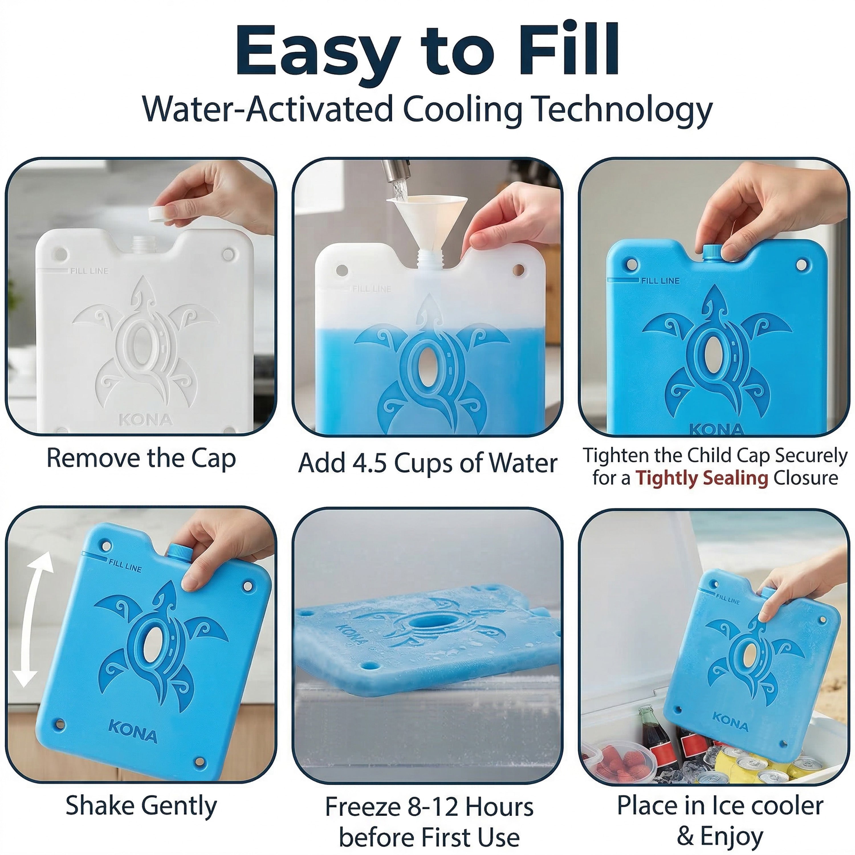 XL Cooler Ice Packs – Unique Turtle Design