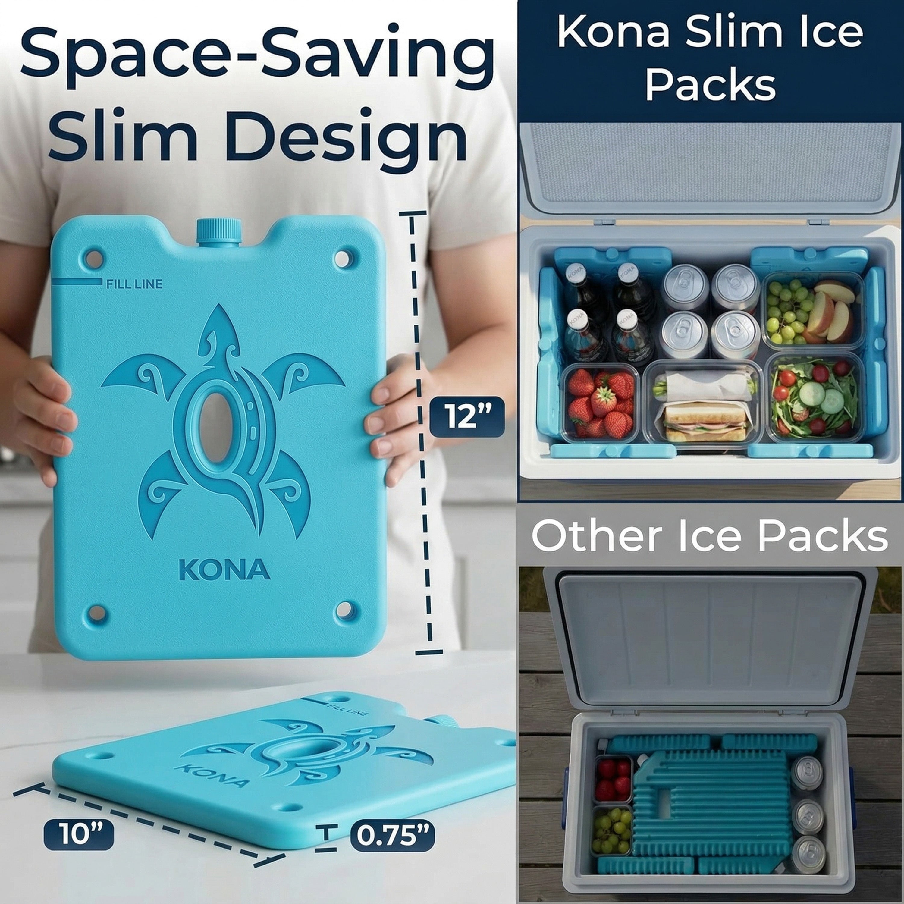 XL Cooler Ice Packs – Unique Turtle Design