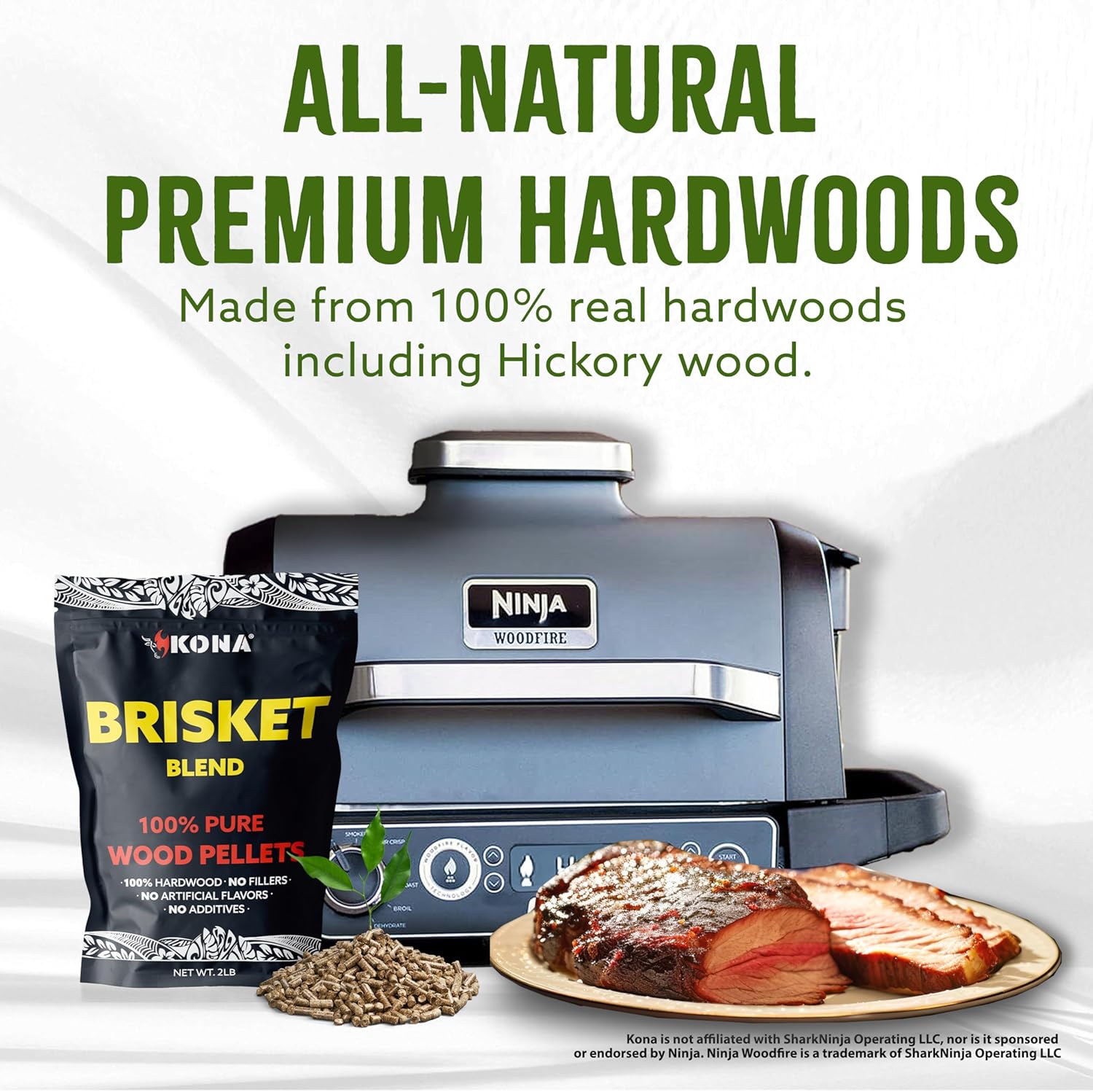 Kona Brisket Blend Wood Smoker Pellets for Ninja Woodfire Grill