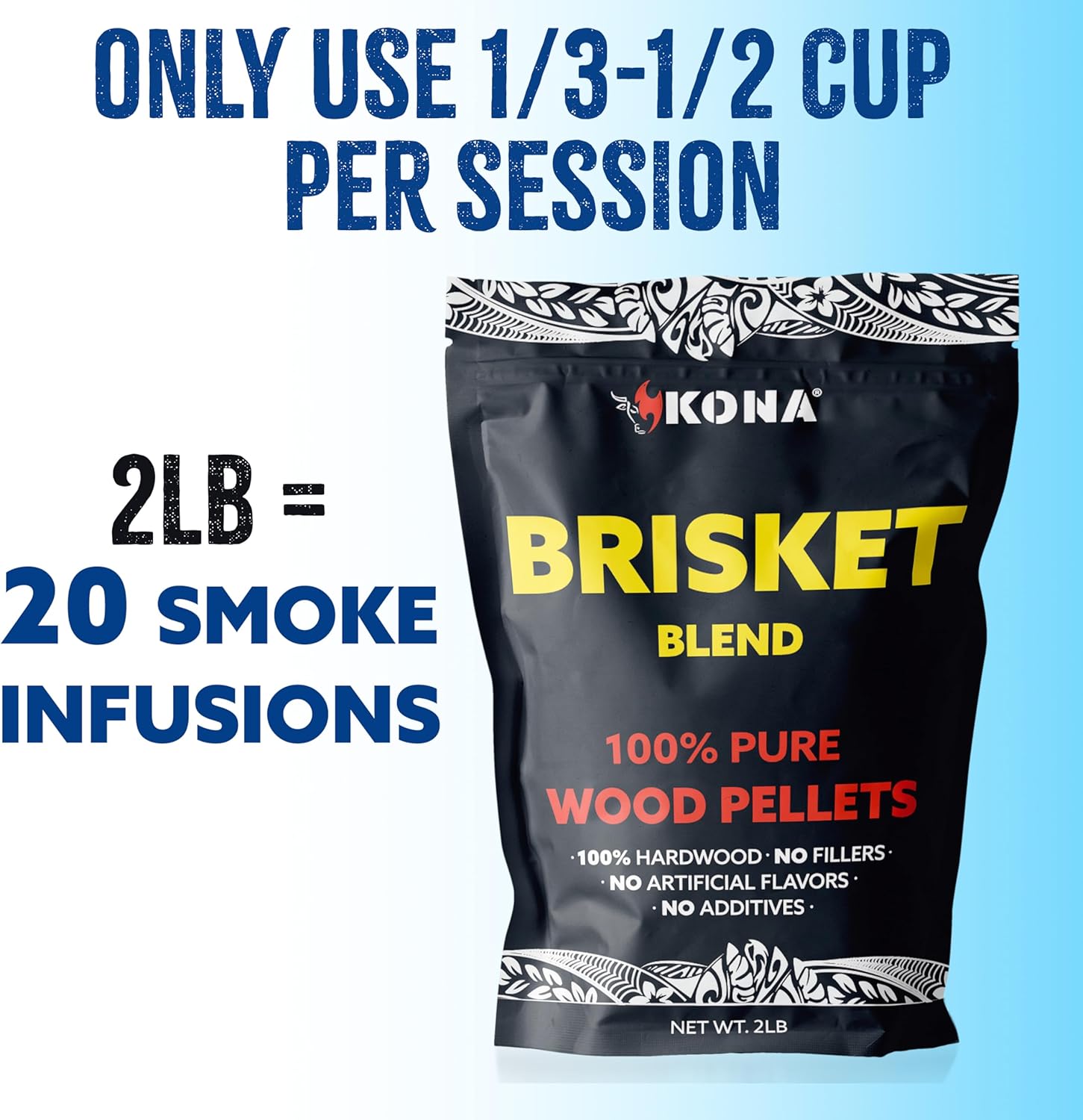 Kona Brisket Blend Wood Smoker Pellets for Ninja Woodfire Grill