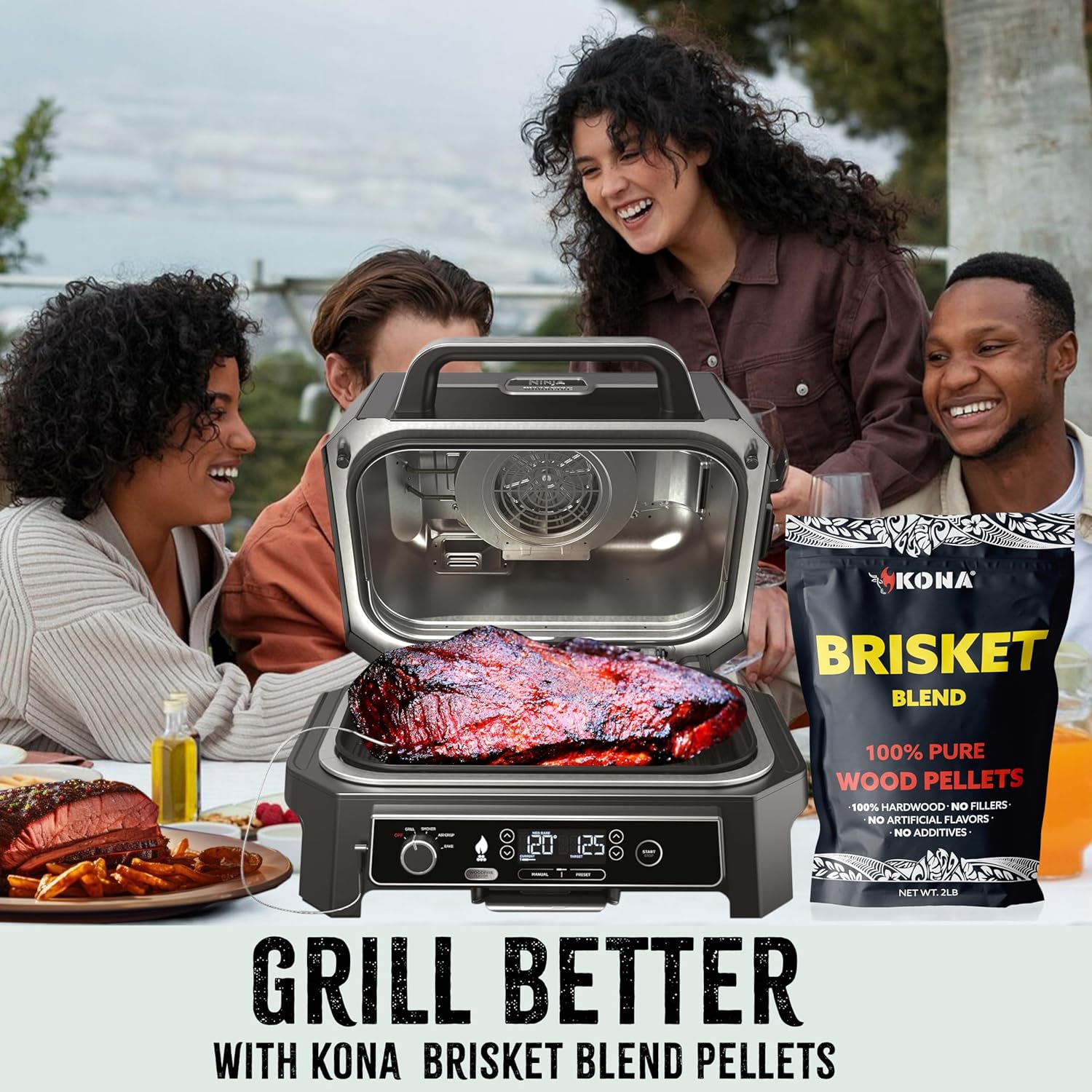 Kona Brisket Blend Wood Smoker Pellets for Ninja Woodfire Grill