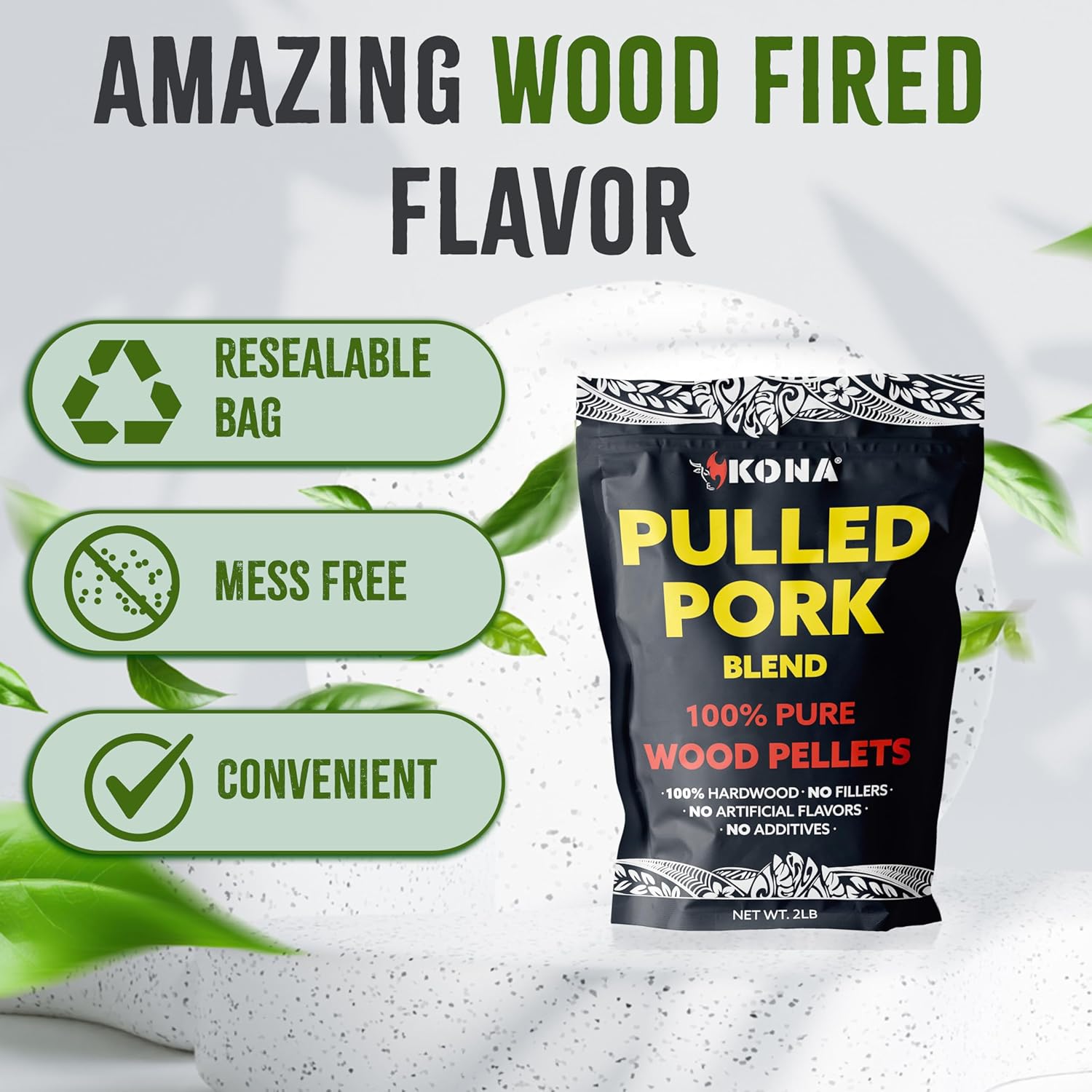 Kona Pulled Pork Blend Wood Smoker Pellets for Ninja Woodfire Grill