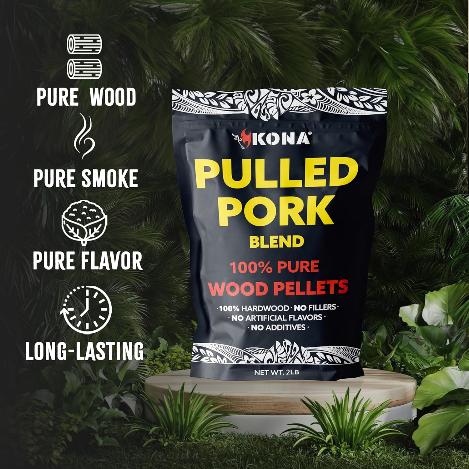 Kona Pulled Pork Blend Wood Smoker Pellets for Ninja Woodfire Grill